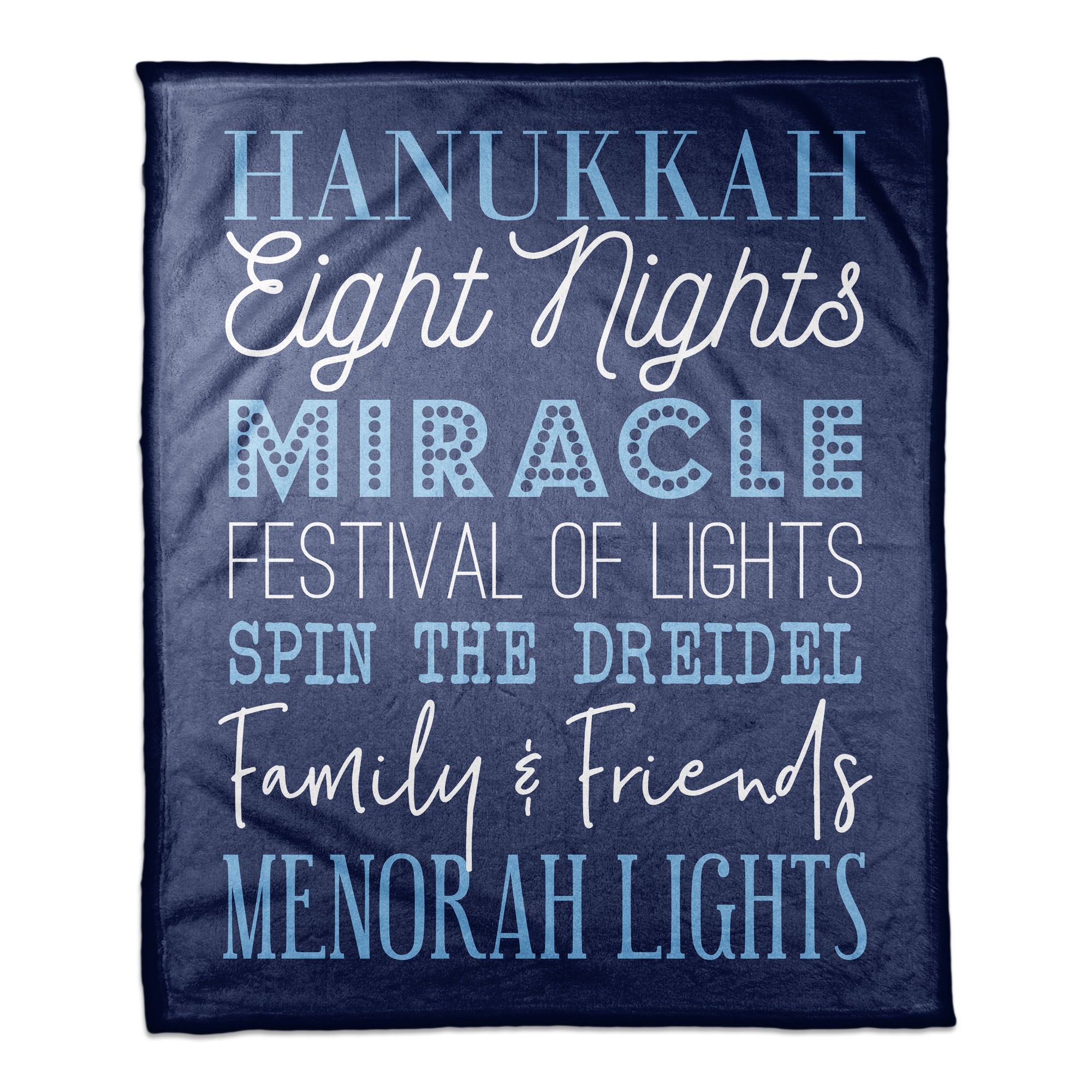 Hanukkah Words 50x60 Coral Fleece Blanket