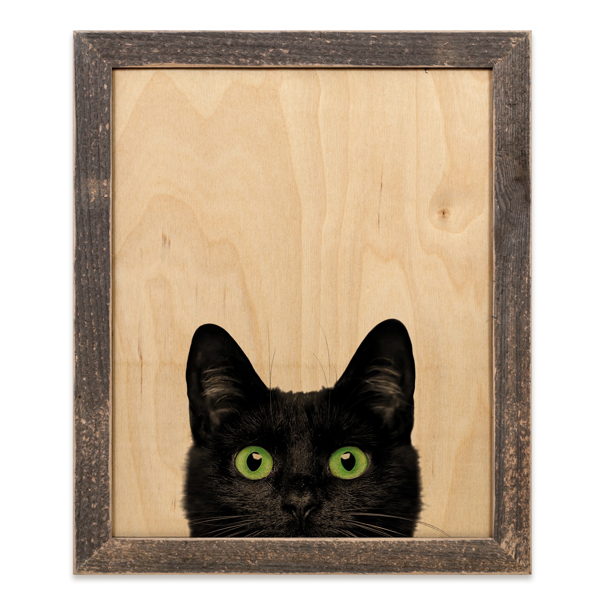 Scaredy Cat 14x11 Framed Wood Print