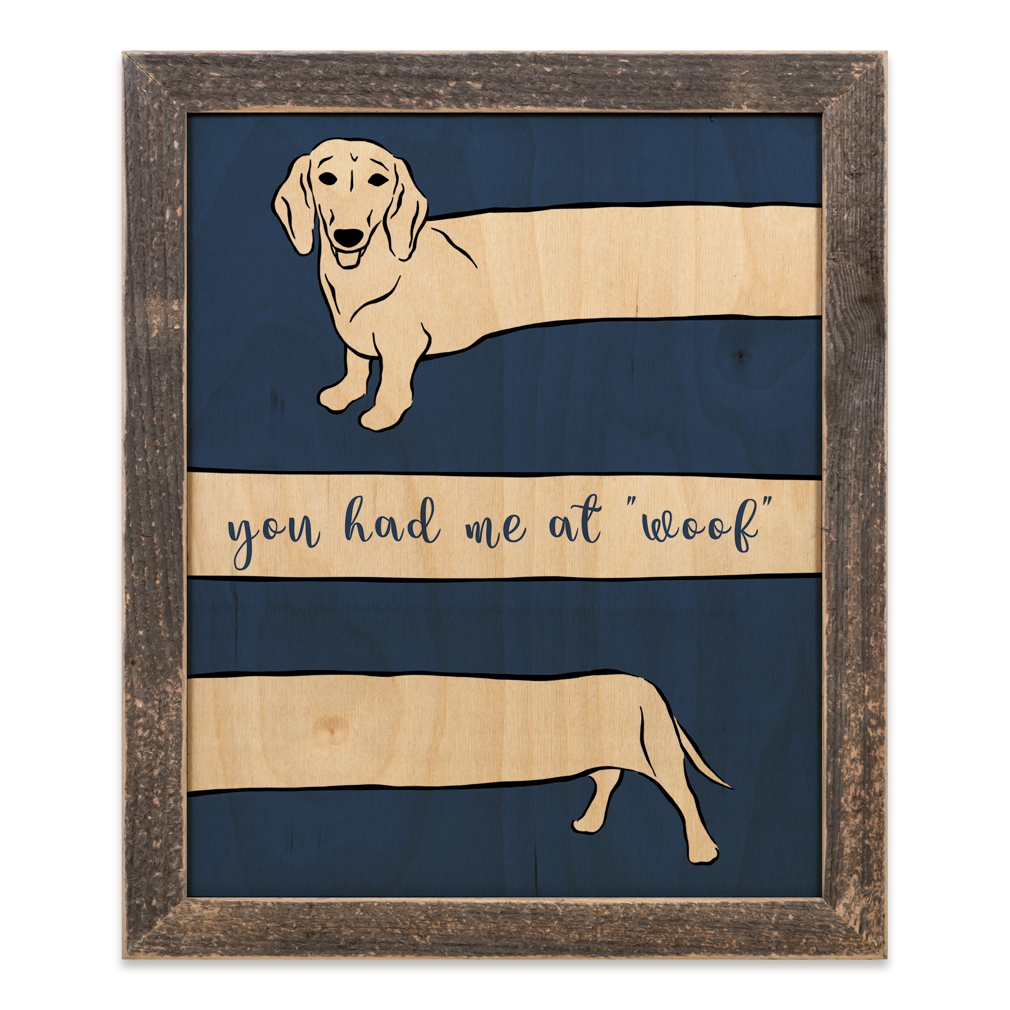 Long Dog 14x11 Framed Wood Print
