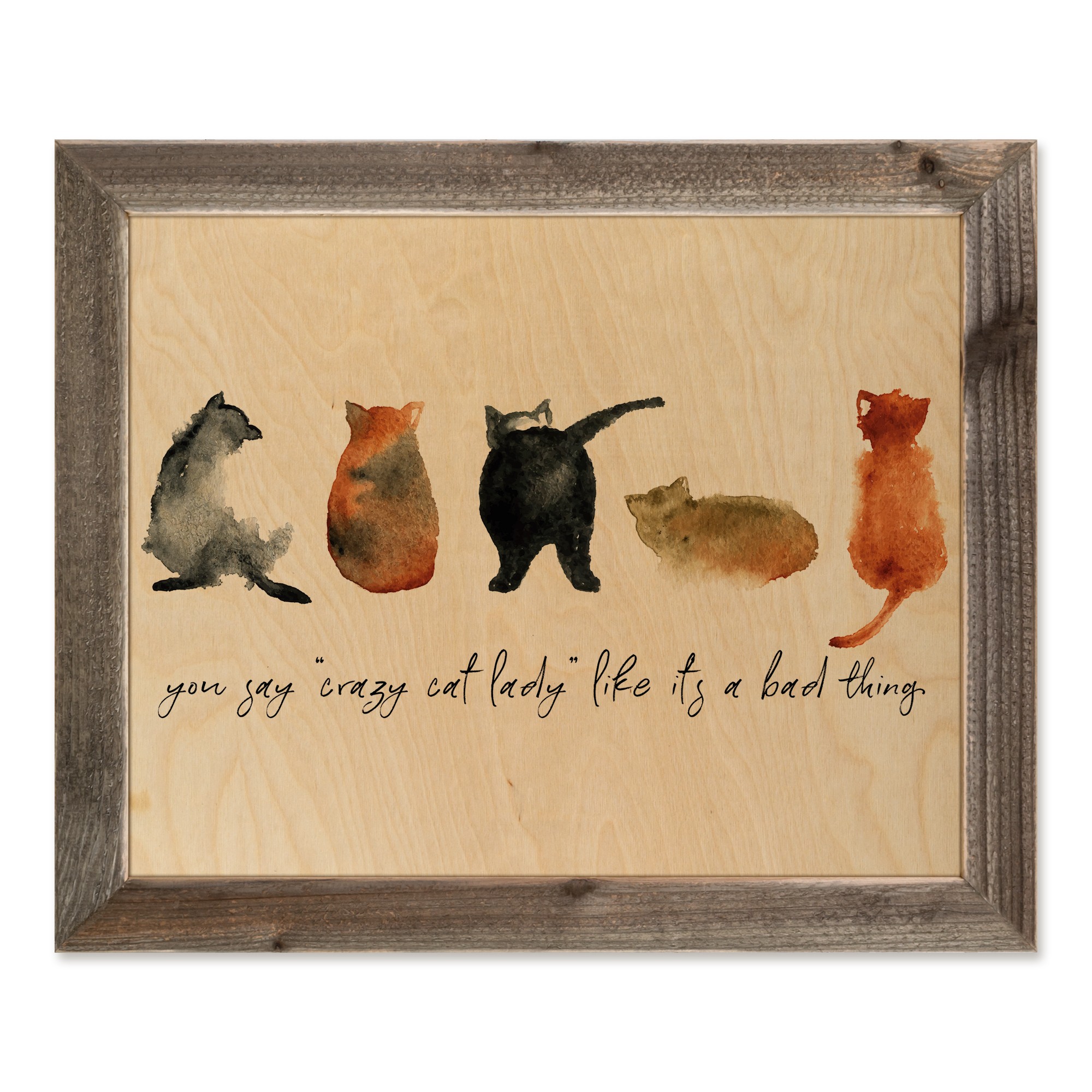 Crazy Cat Lady 20x16 Framed Wood Print