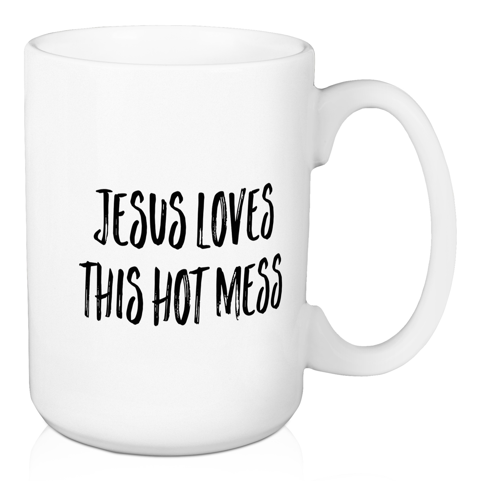 Jesus Loves This Hot Mess 15 oz Mug