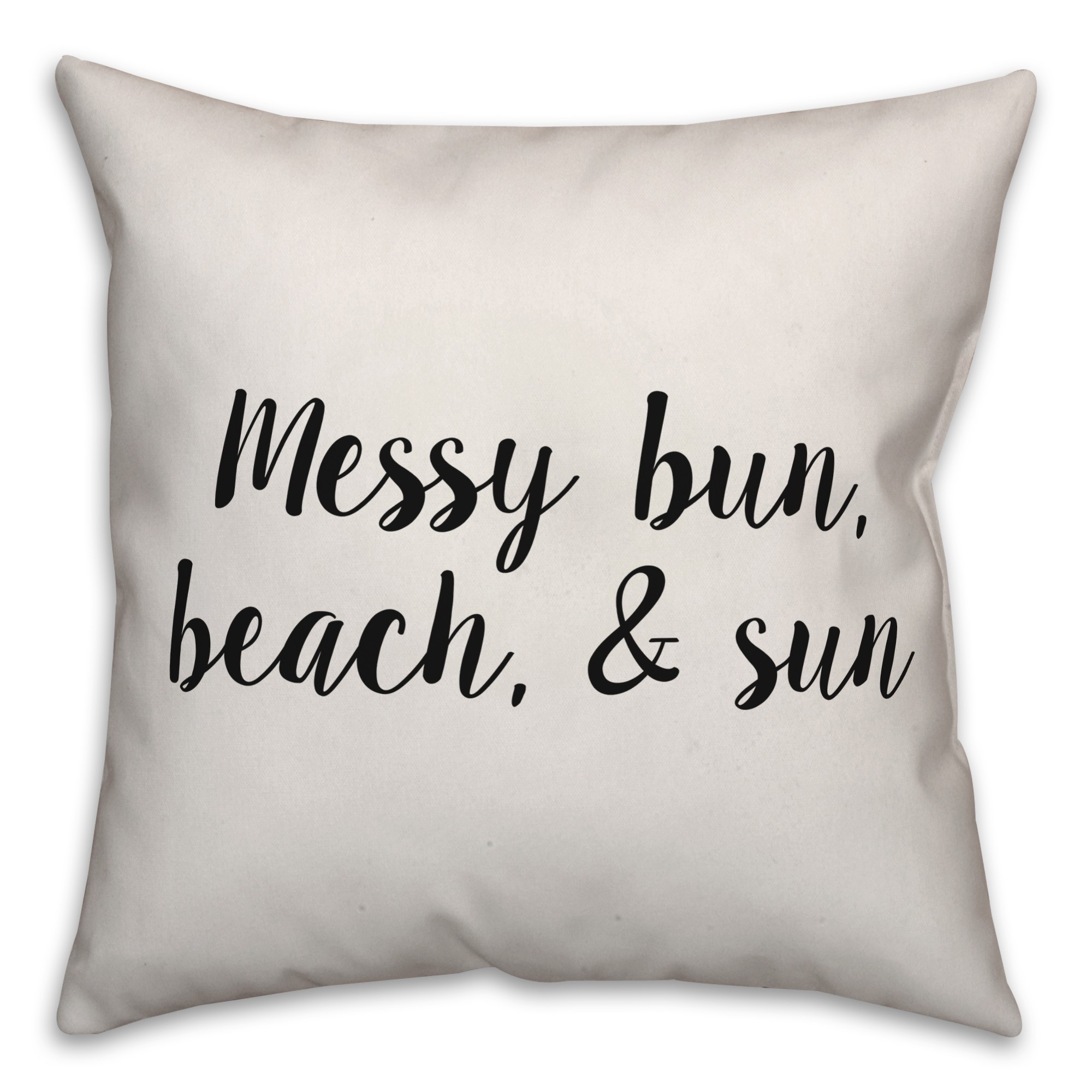 Messy Bun, Beach, & Sun Pillow