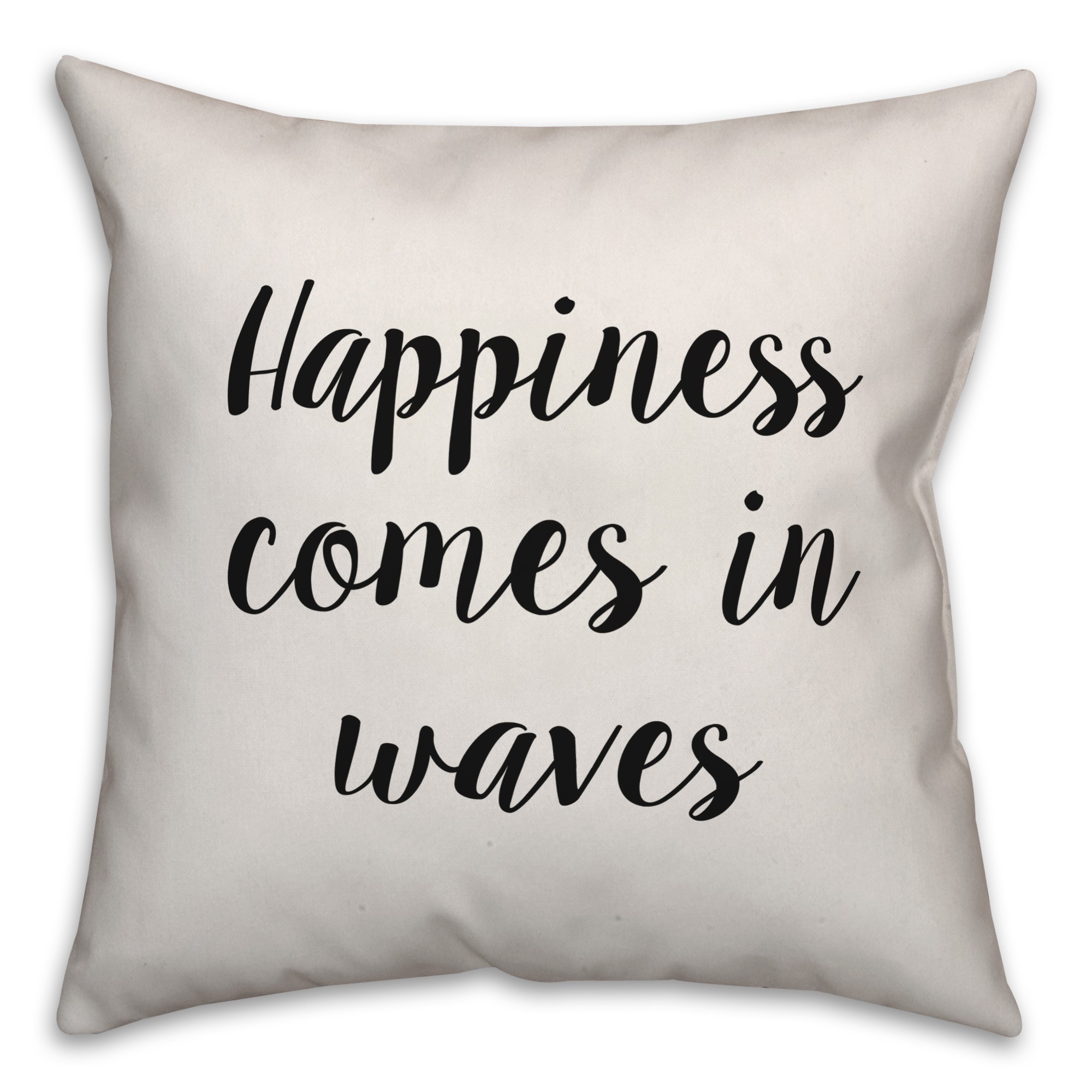 Happiness Comes In Waves Pillow Cover