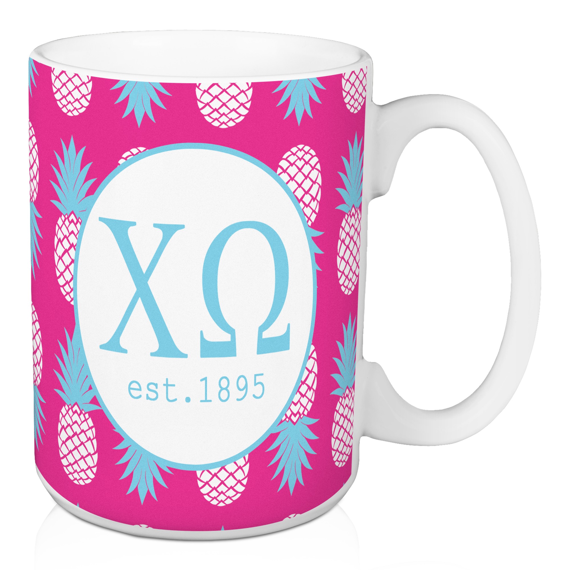 Chi Omega Tropical Pineapple 15 oz Mug