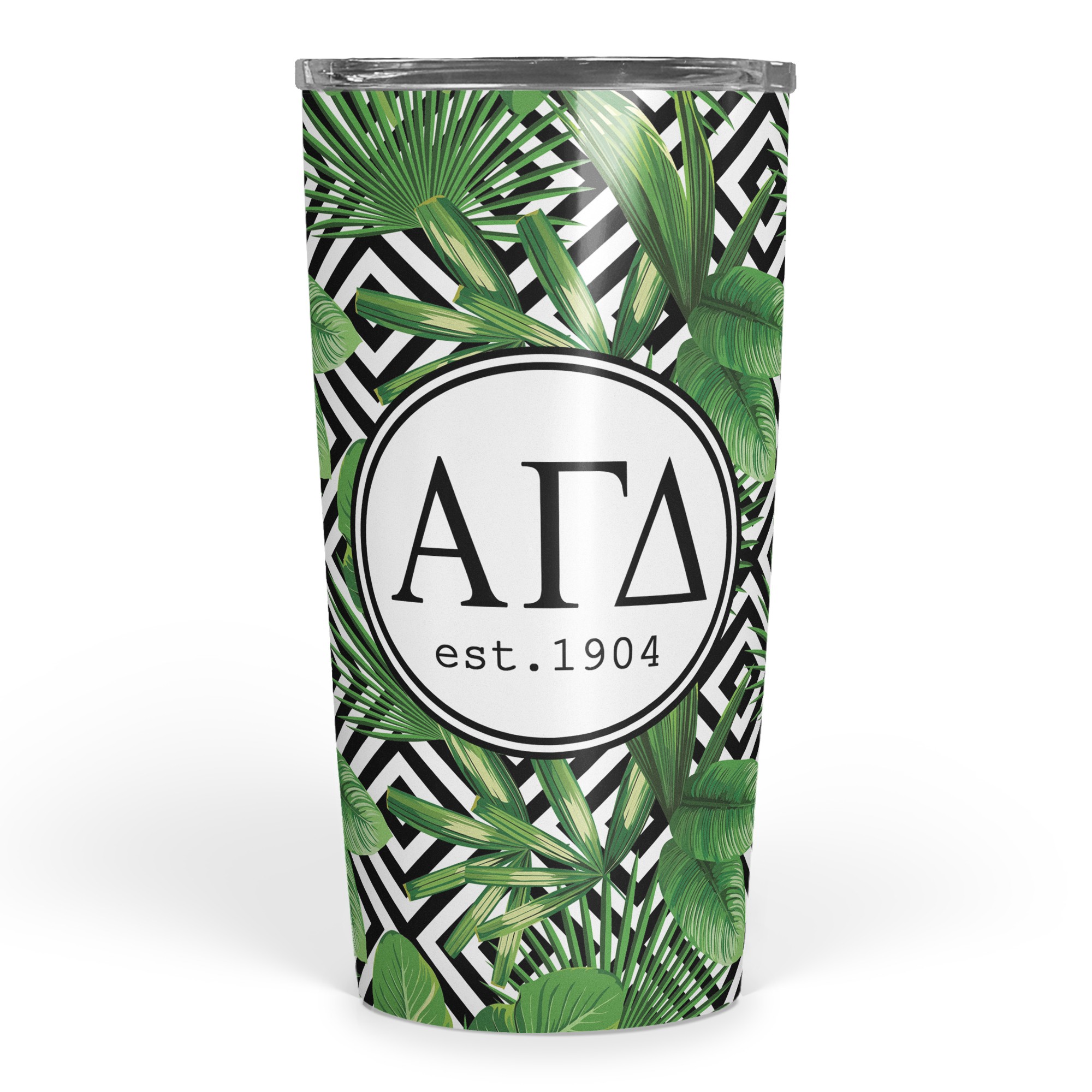 Alpha Gamma Delta Tropical Palm 20 oz Tumbler