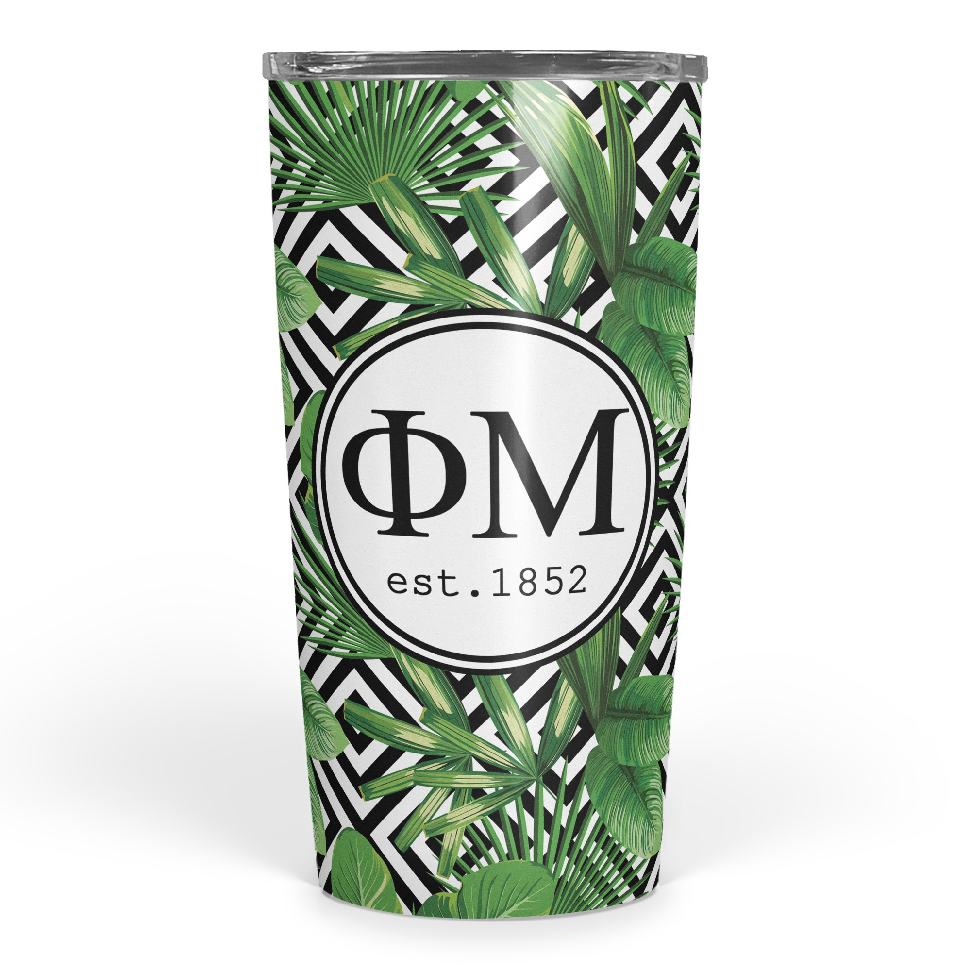 Phi Mu Tropical Palm 20 oz Tumbler