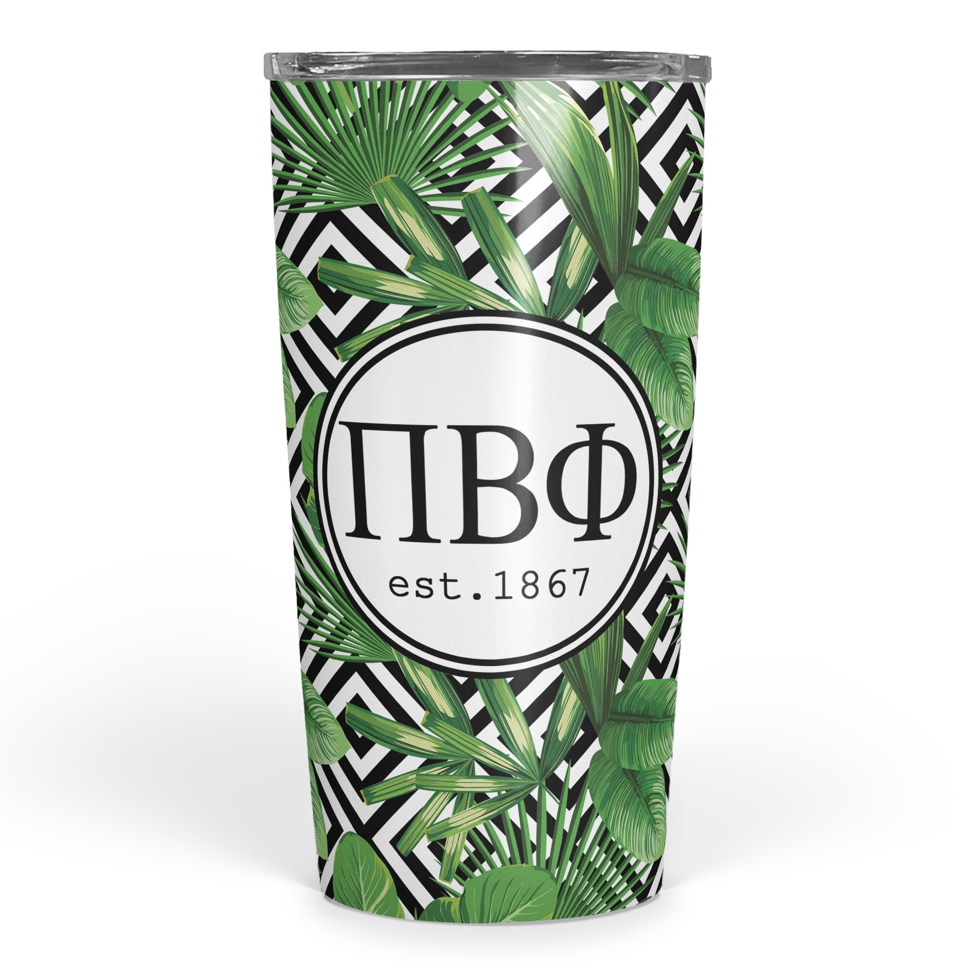 Pi Beta Phi Tropical Palm 20 oz Tumbler