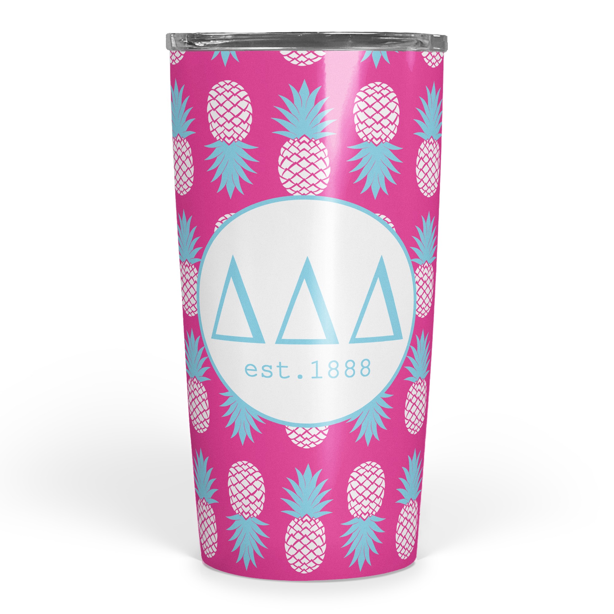 Delta Delta Delta Tropical Pineapple 20 oz Tumbler