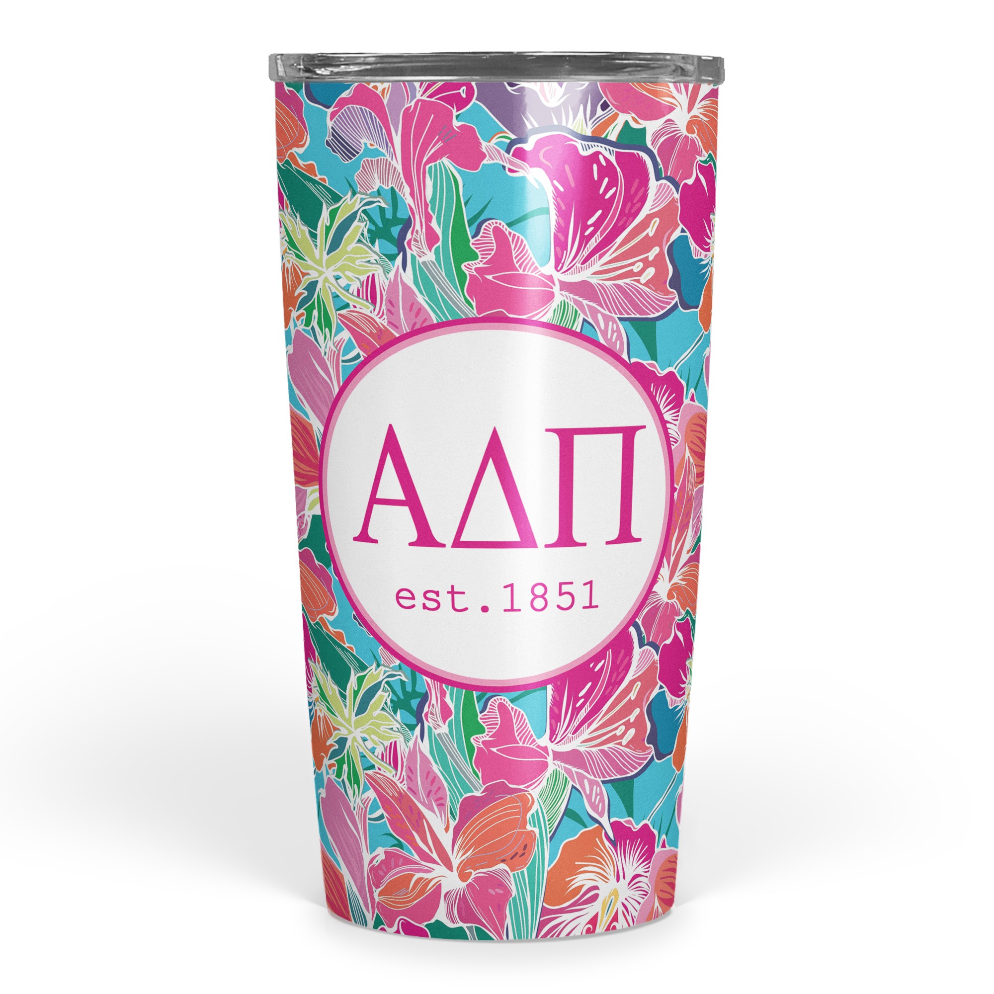 Alpha Delta Pi Bright Florals 20 oz Tumbler