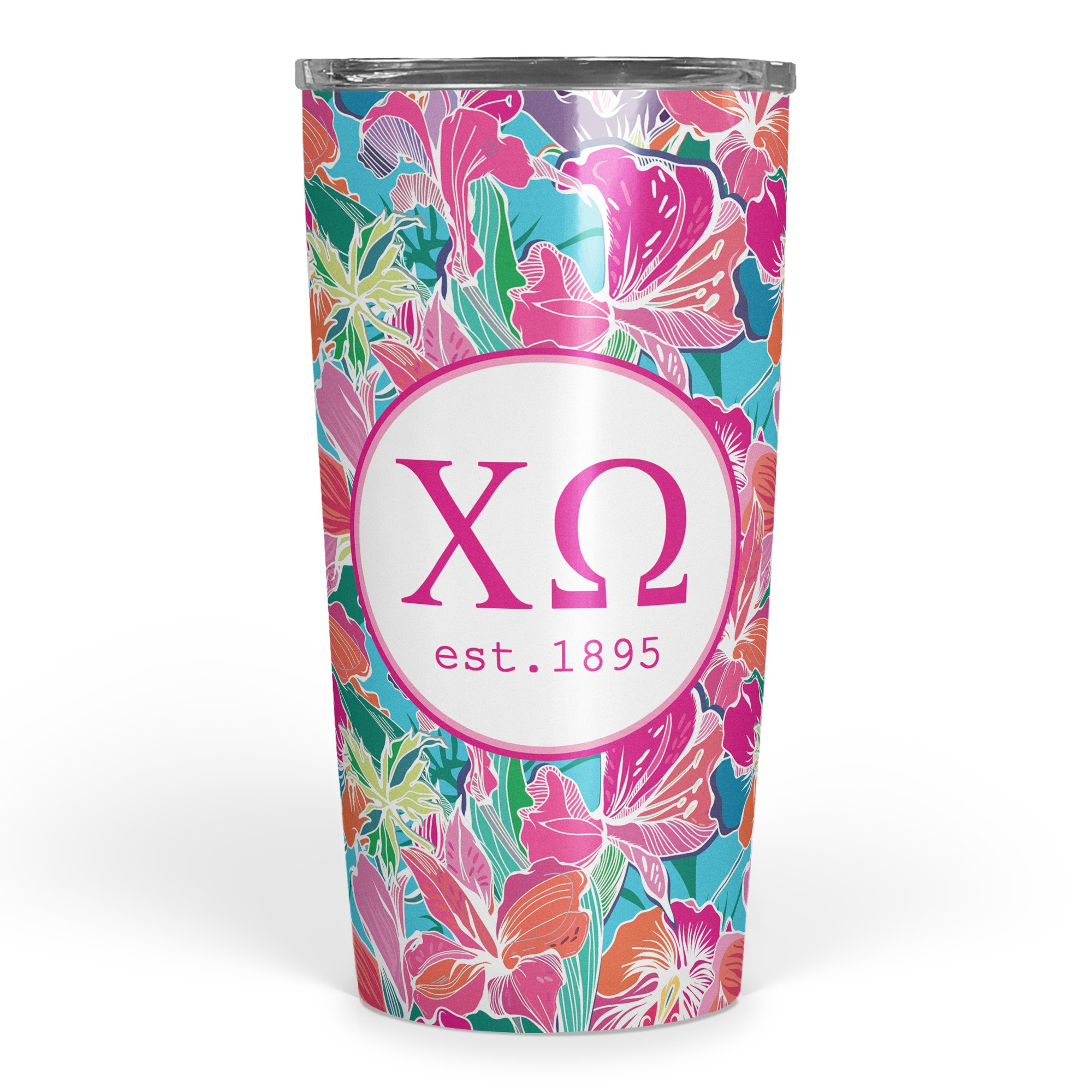 Chi Omega Bright Florals 20 oz Tumbler