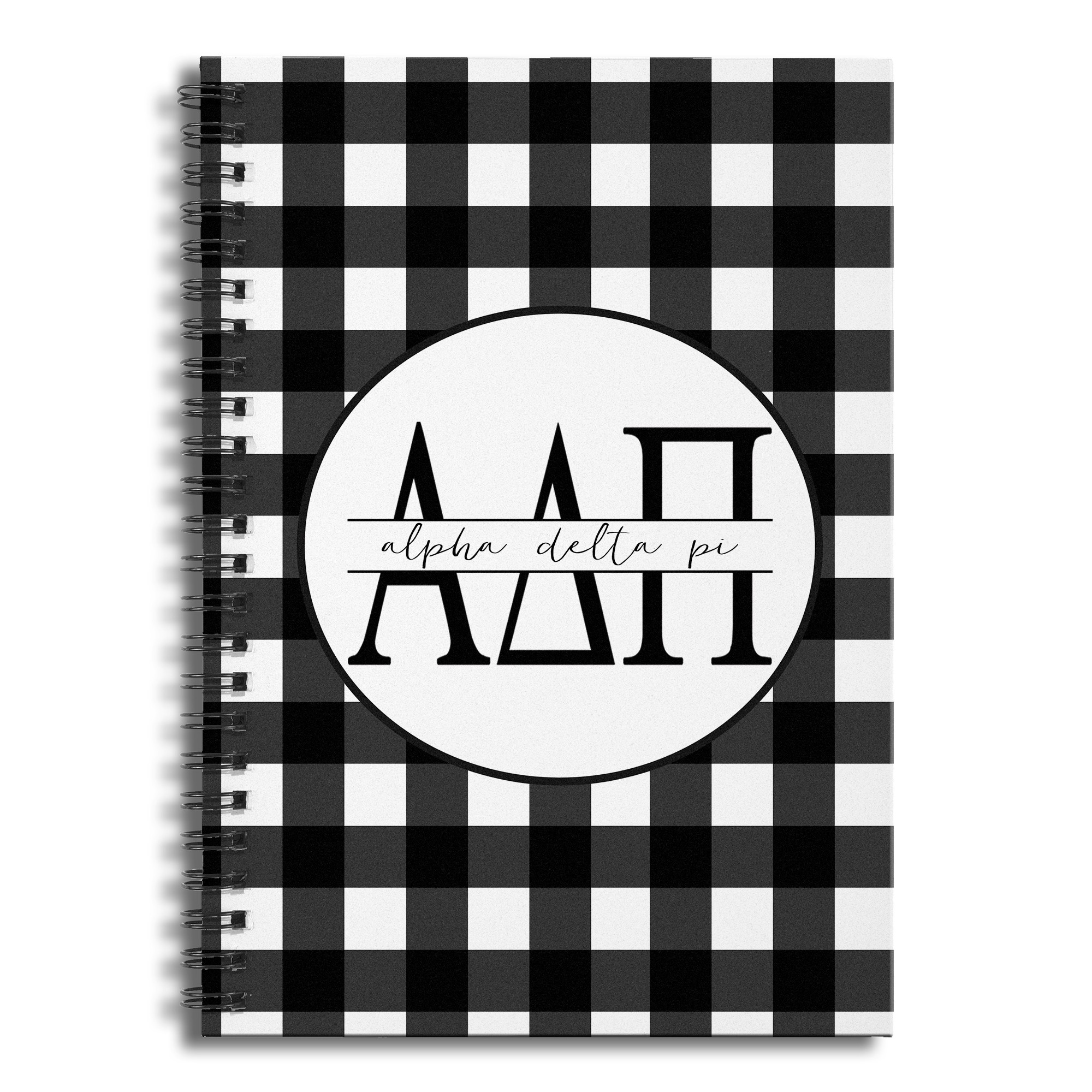Alpha Delta Pi Buffalo Check 6x8 Ruled Spiral Notebook