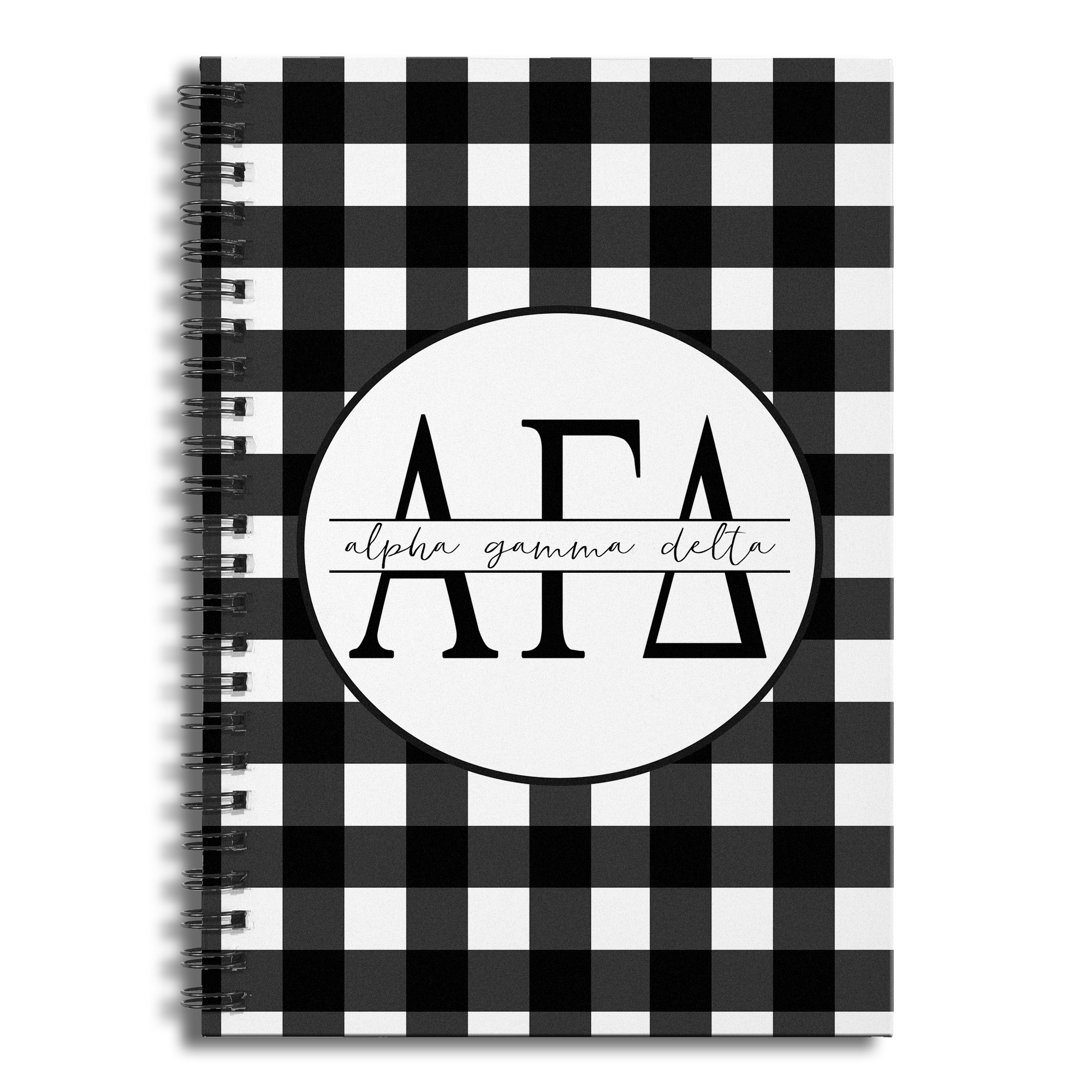Alpha Gamma Delta Buffalo Check 6x8 Ruled Spiral Notebook