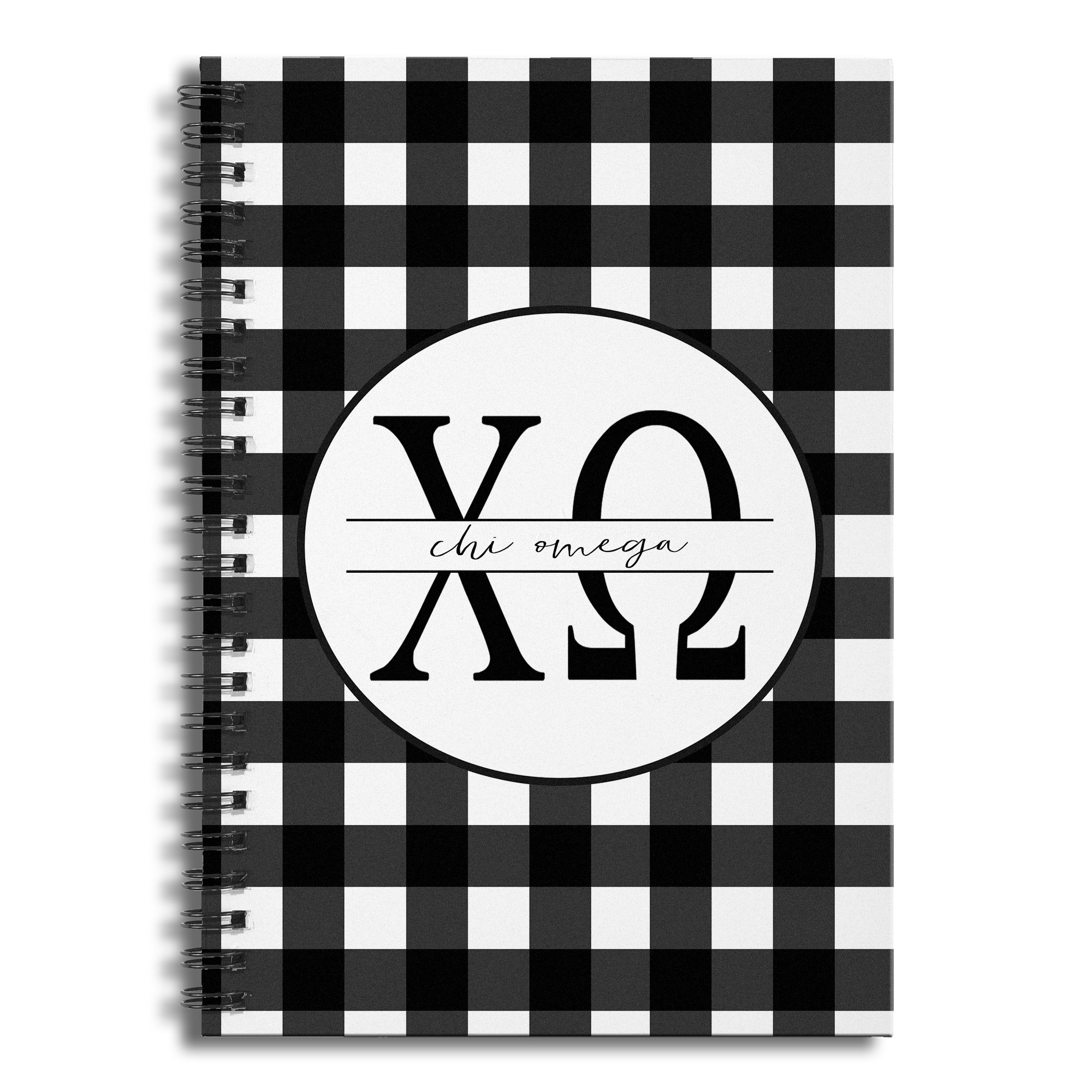 Chi Omega Buffalo Check 6x8 Ruled Spiral Notebook