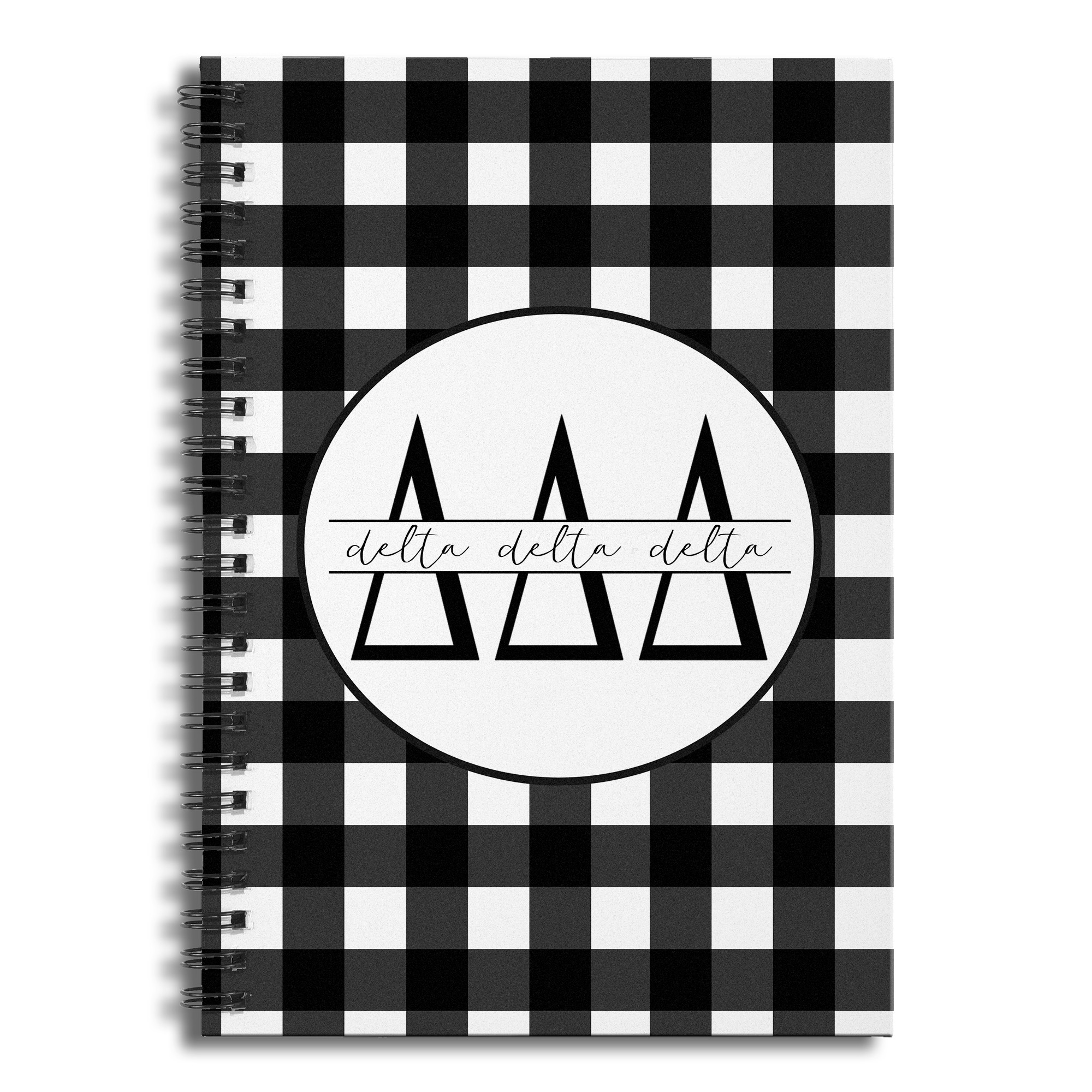 Delta Delta Delta Buffalo Check 6x8 Ruled Spiral Notebook