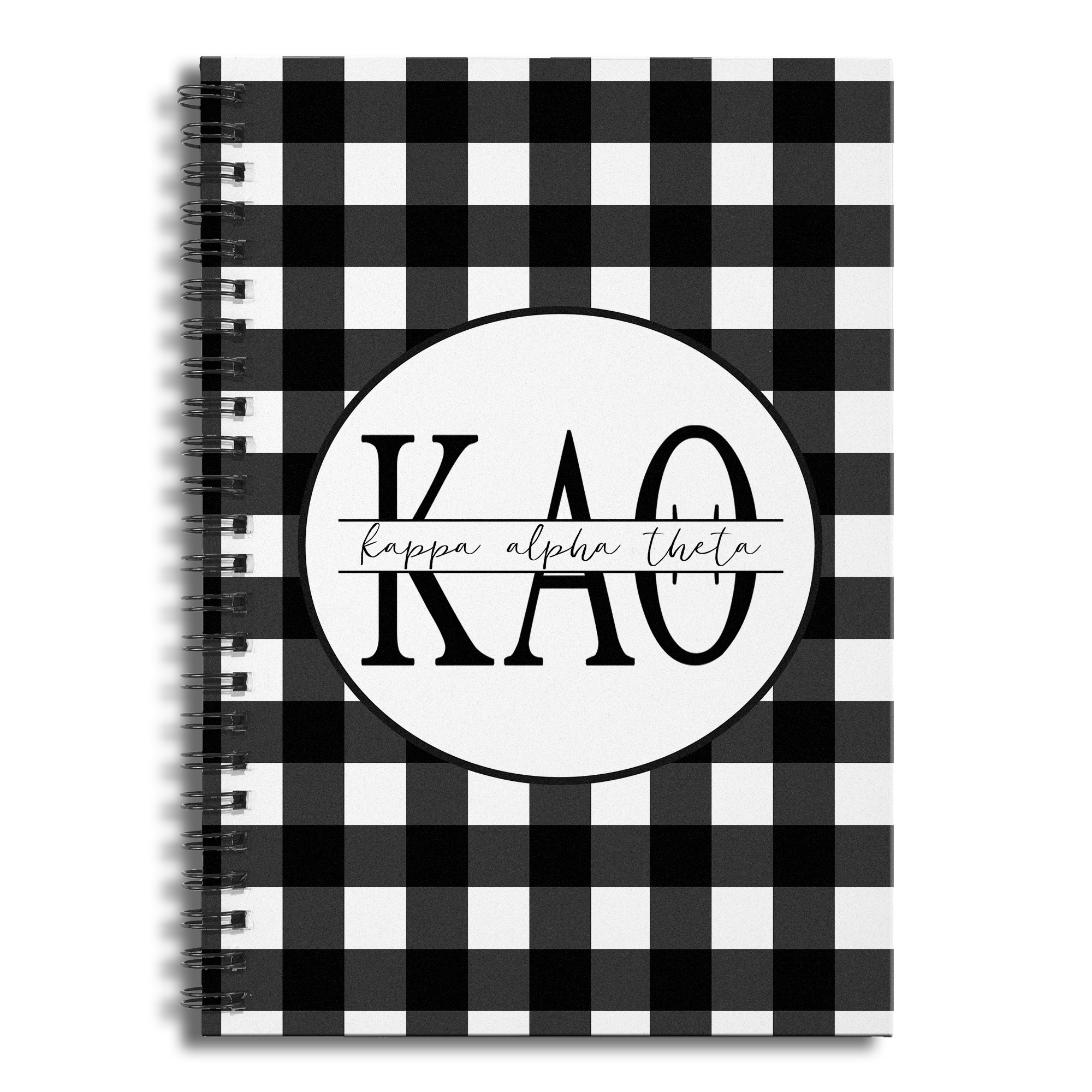 Kappa Alpha Theta Buffalo Check 6x8 Ruled Spiral Notebook