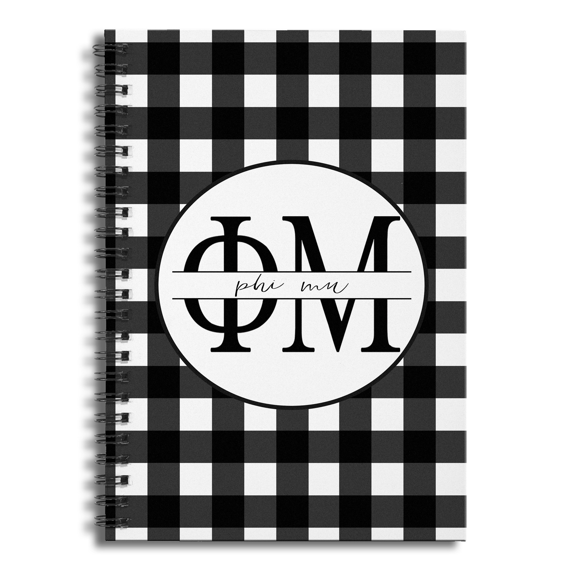 Phi Mu Buffalo Check 6x8 Ruled Spiral Notebook