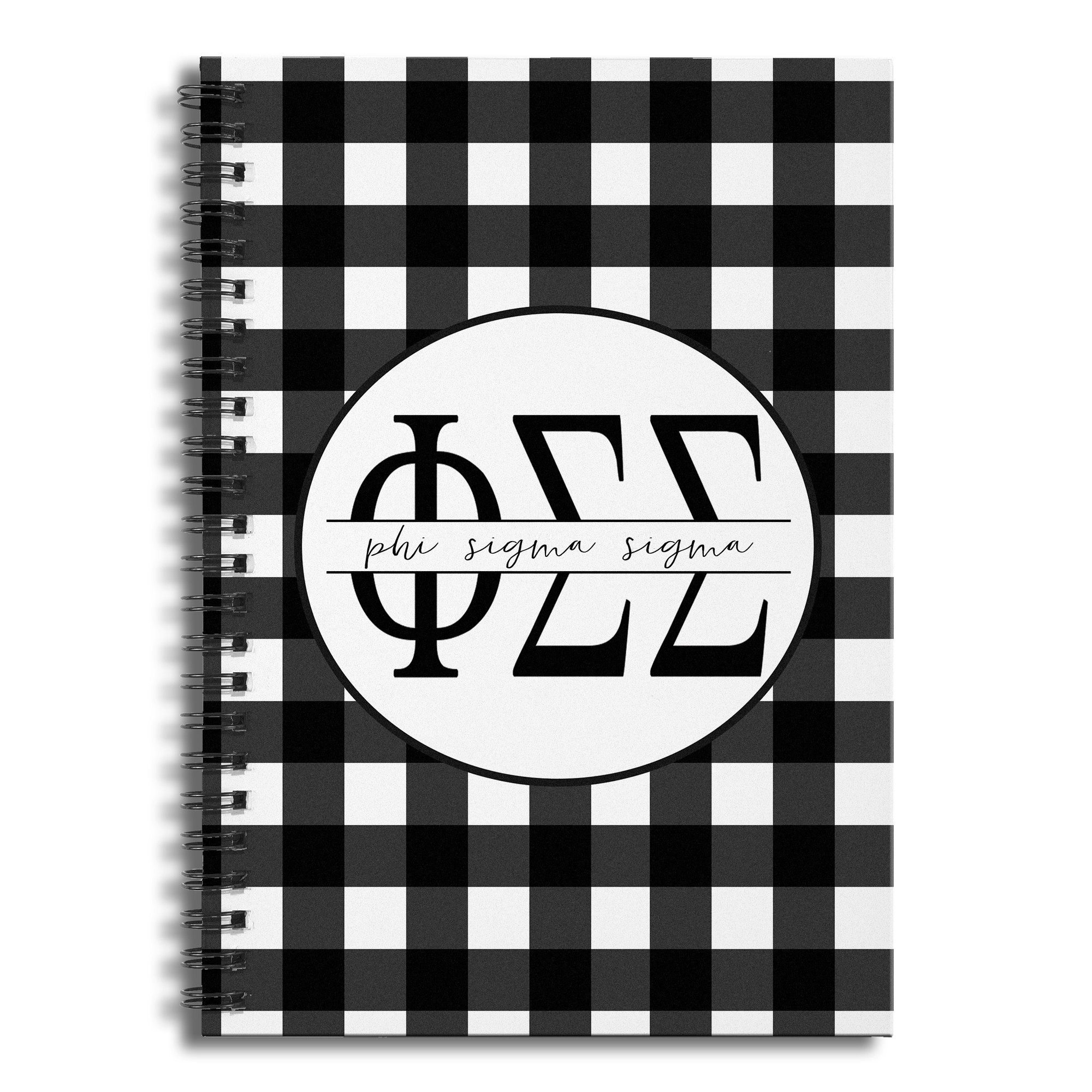Phi Sigma Sigma Buffalo Check 6x8 Ruled Spiral Notebook