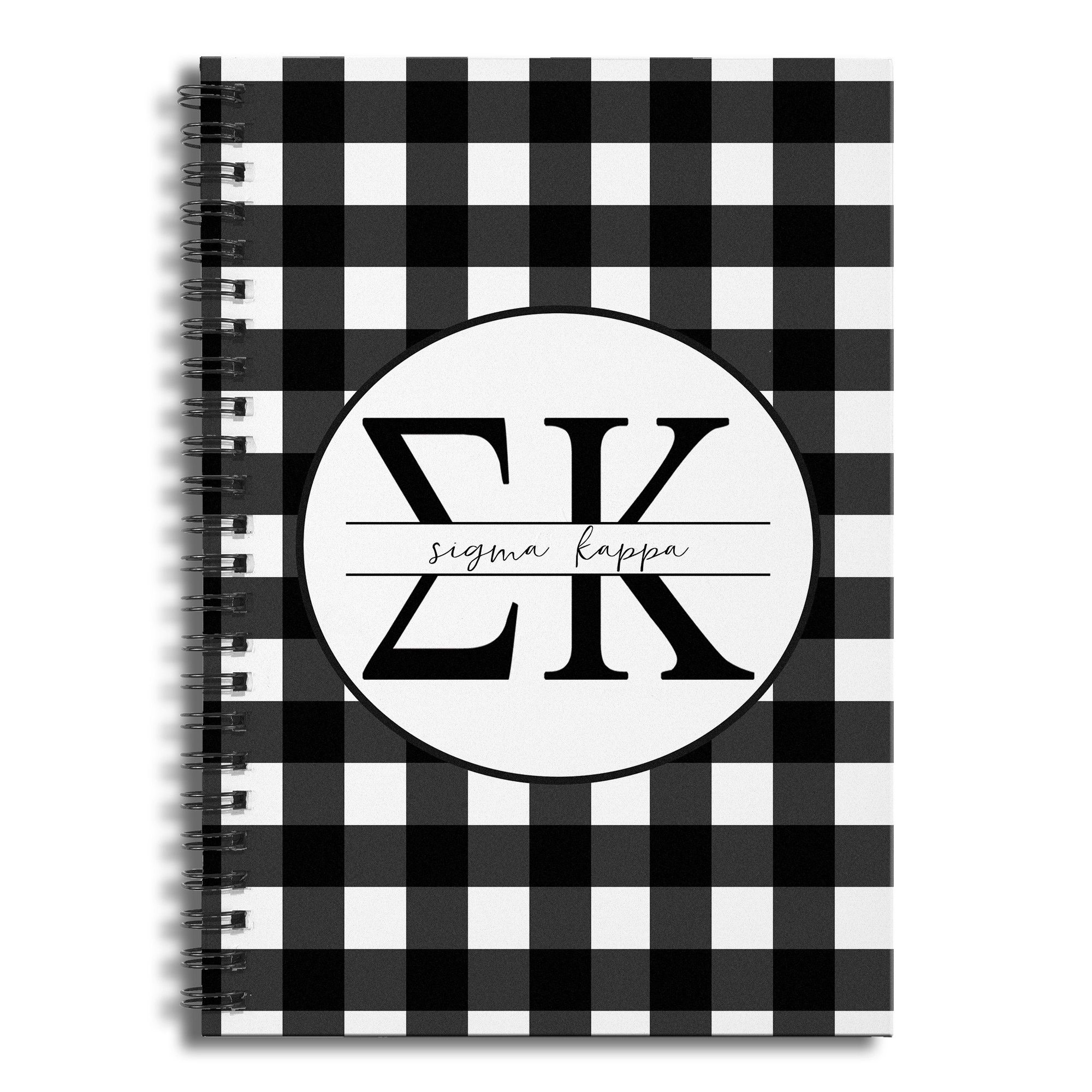Sigma Kappa Buffalo Check 6x8 Ruled Spiral Notebook