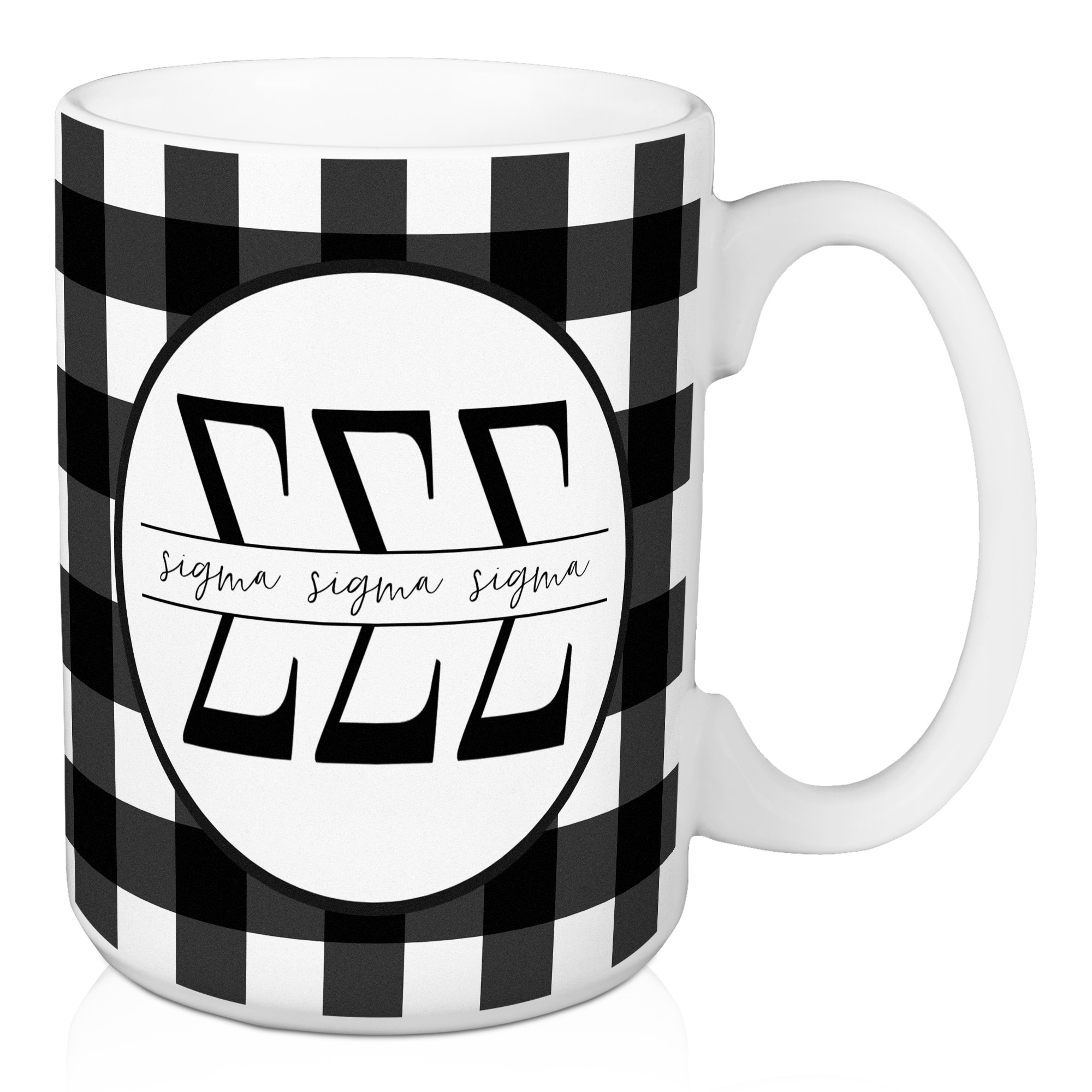 Sigma Sigma Sigma Buffalo Check 15 oz Mug