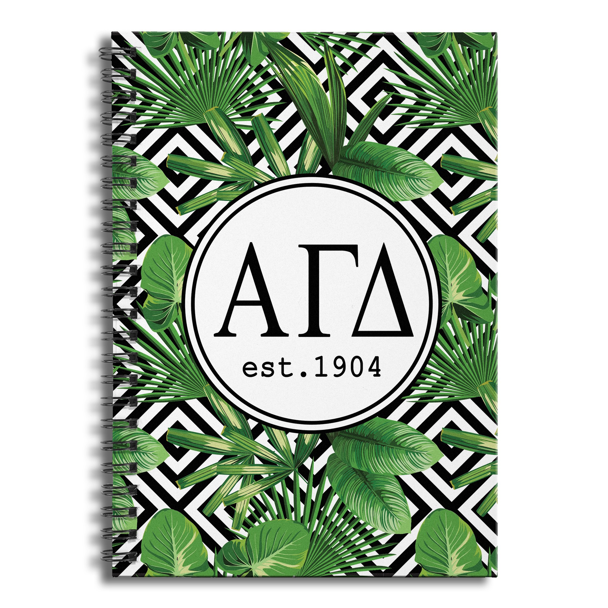 Alpha Gamma Delta Tropical Palms 6x8 Ruled Spiral Notebook