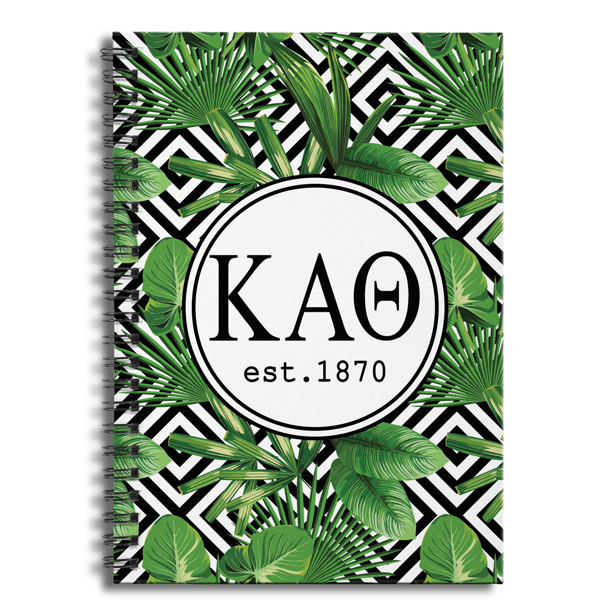 Kappa Alpha Theta Tropical Palms 6x8 Ruled Spiral Notebook
