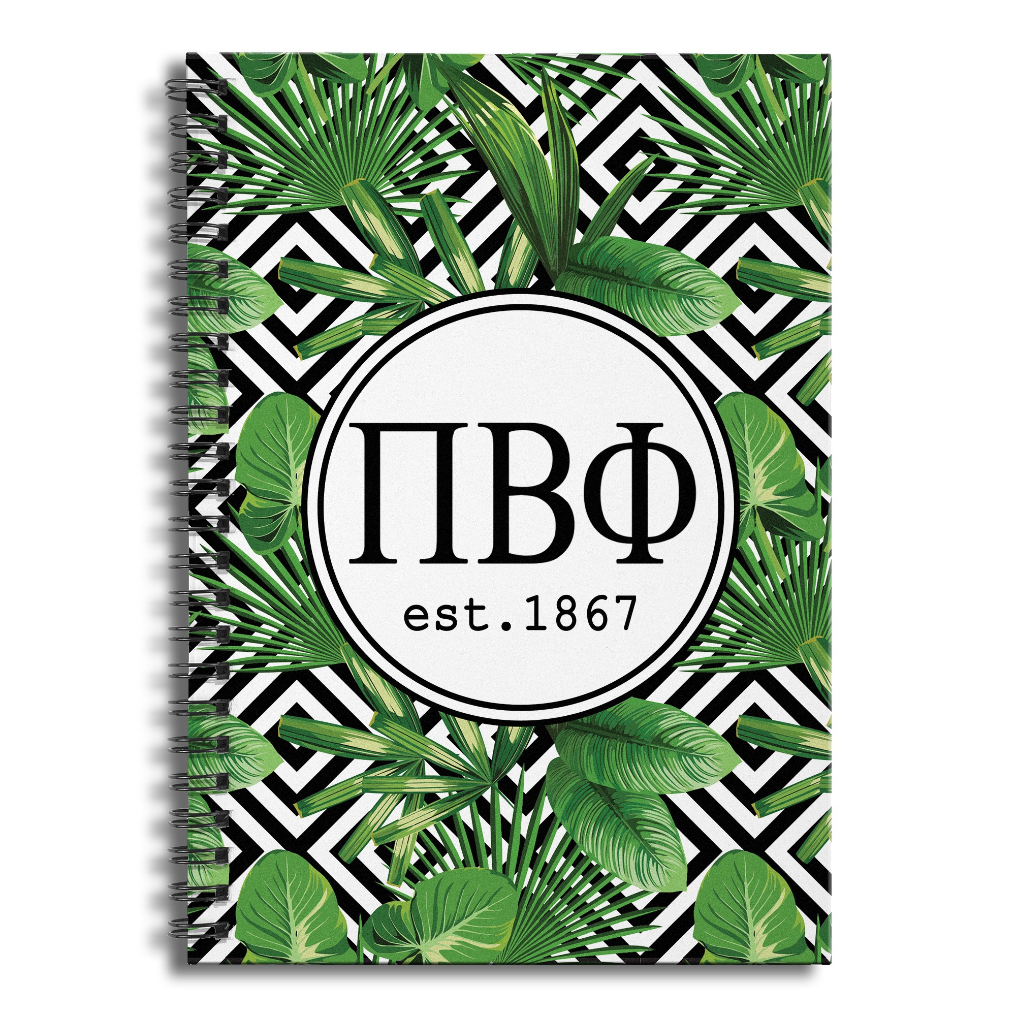 Pi Beta Phi Tropical Palms 6x8 Ruled Spiral Notebook