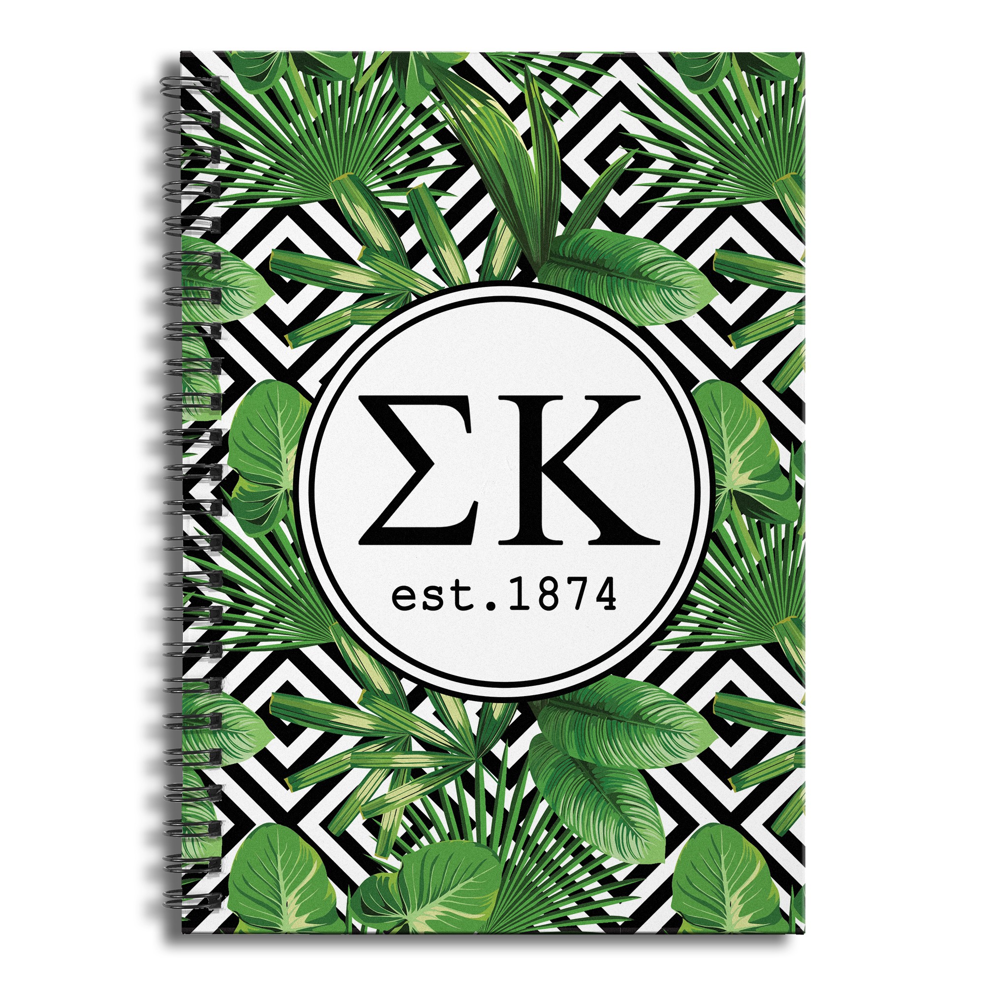 Sigma Kappa Tropical Palms 6x8 Ruled Spiral Notebook