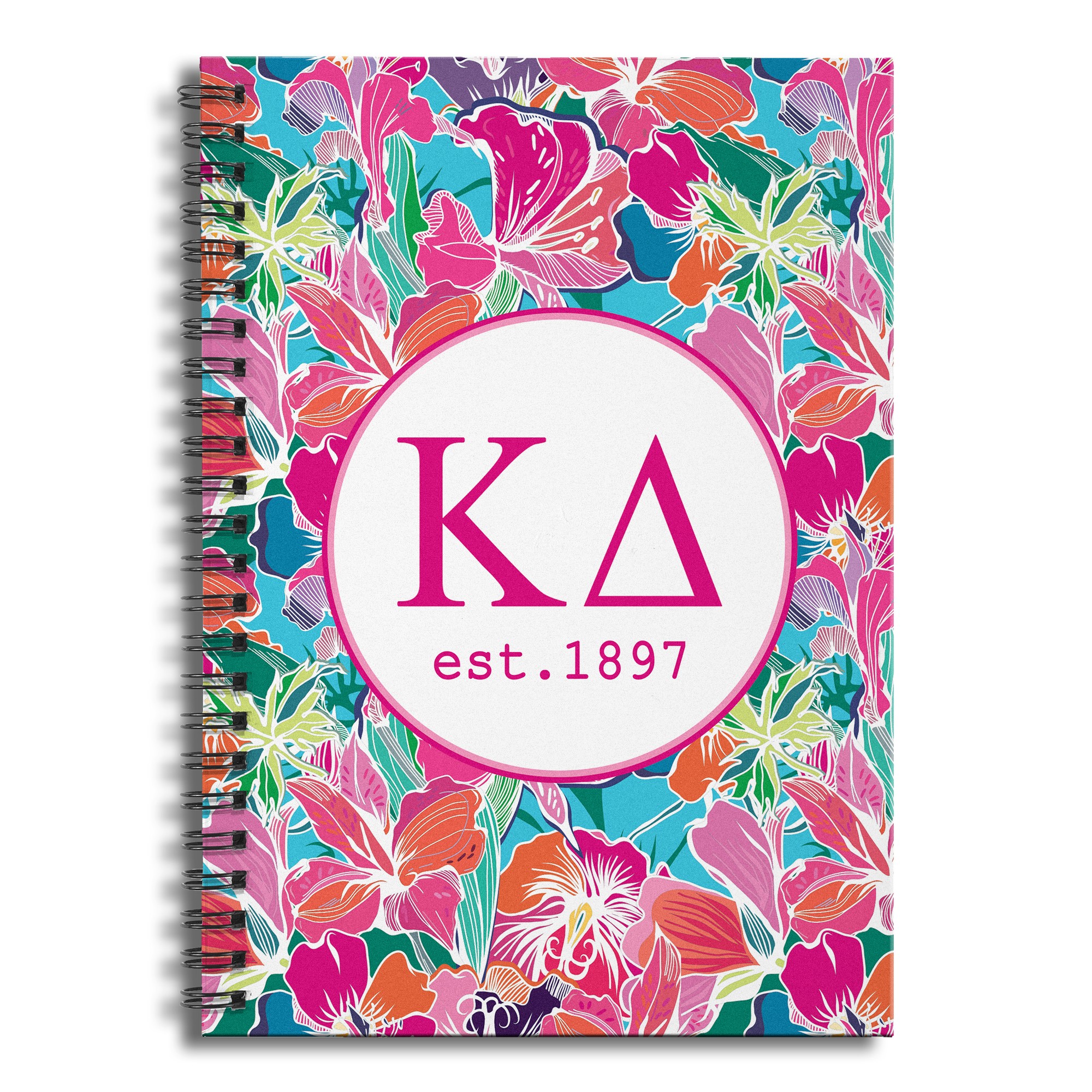 Kappa Delta Bright Florals 6x8 Ruled Spiral Notebook