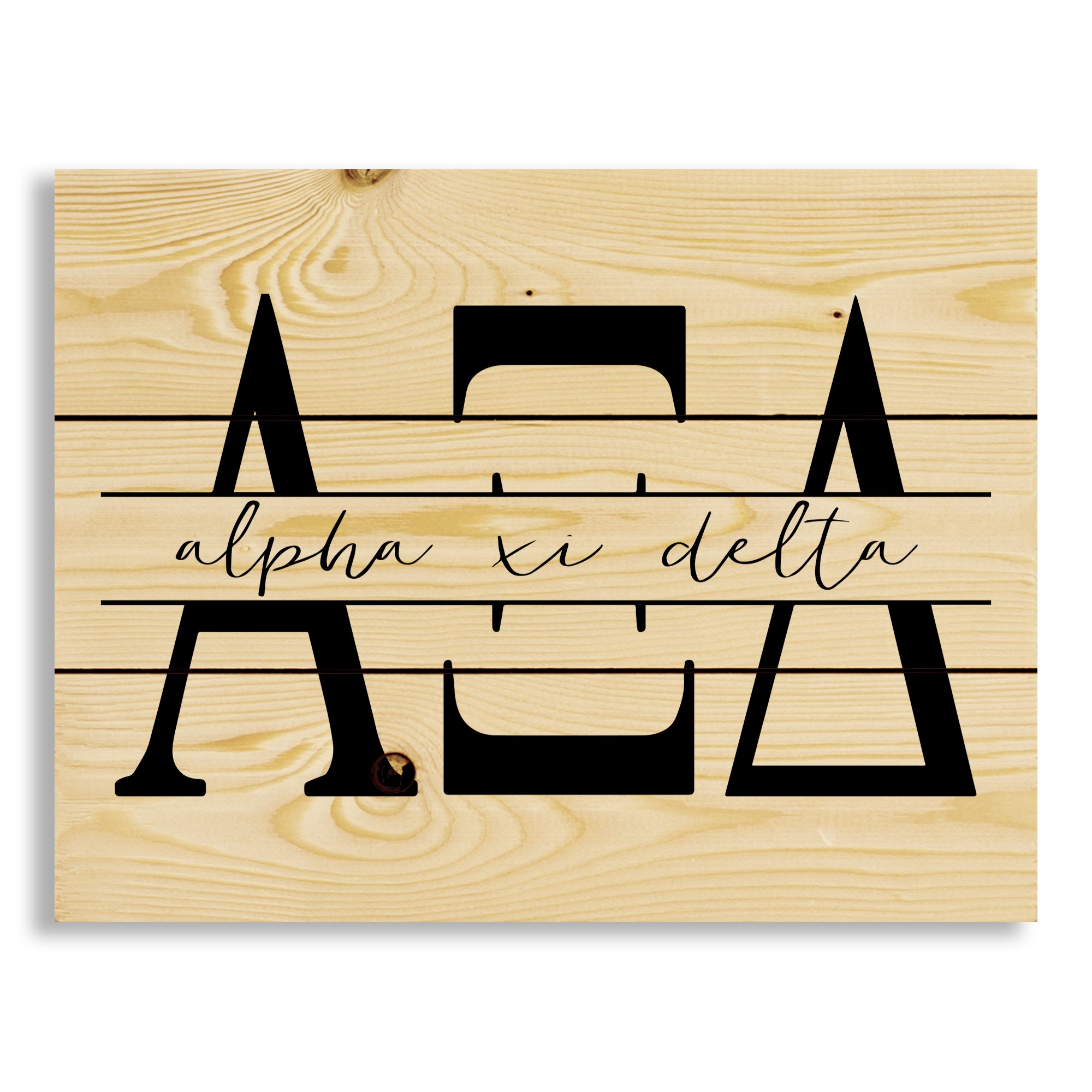 Alpha Xi Delta Script 14x10.5 Pallet Wood Art
