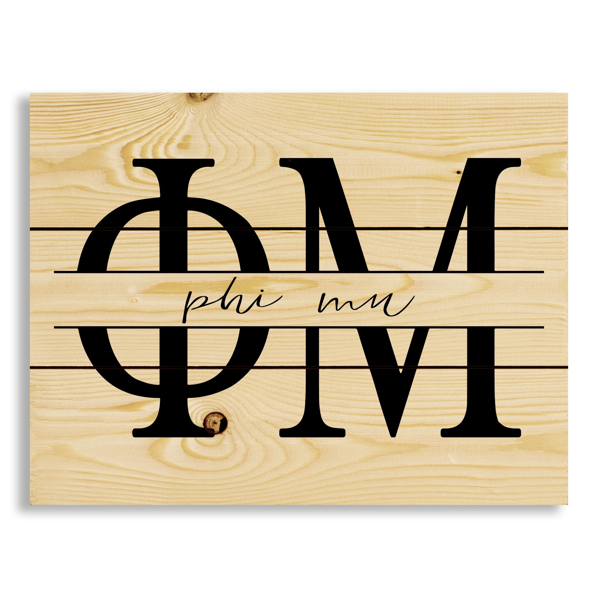 Phi Mu Script 14x10.5 Pallet Wood Art
