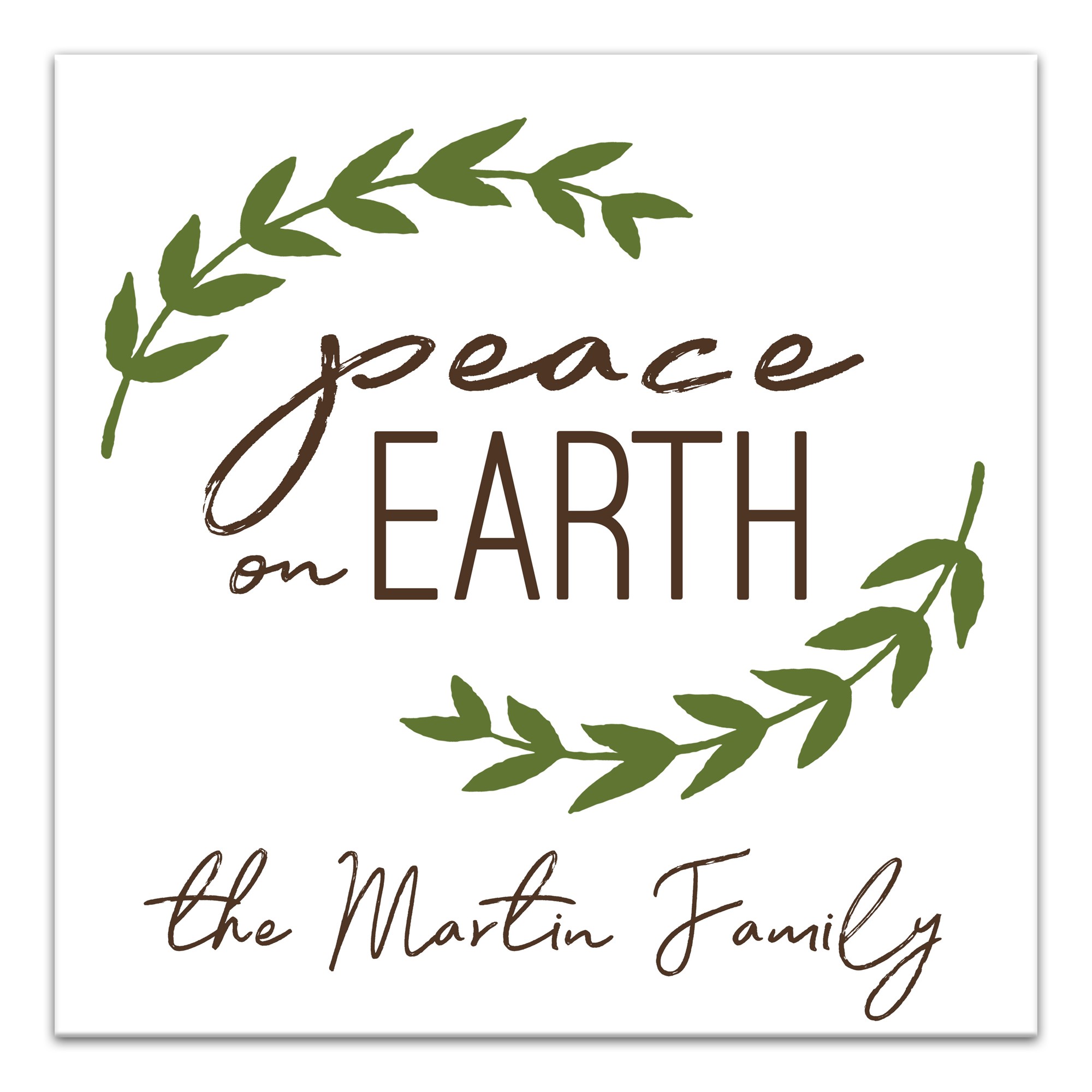 Peace on Earth 20x20 Personalized Canvas Wall Art