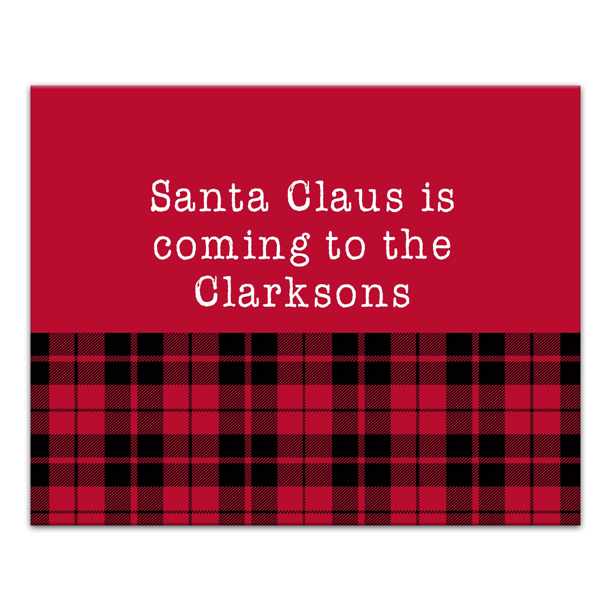 Santa Claus is Coming 16x20 Personalized Canvas Wall Art