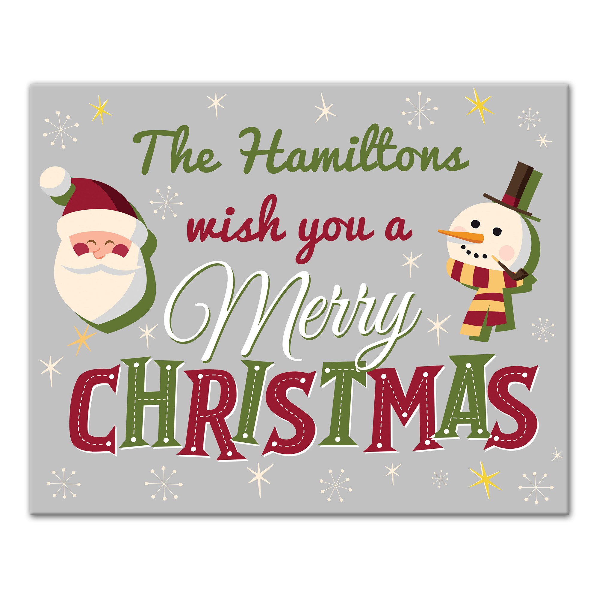 We Wish You a Merry Christmas 16x20 Personalized Canvas Wall Art