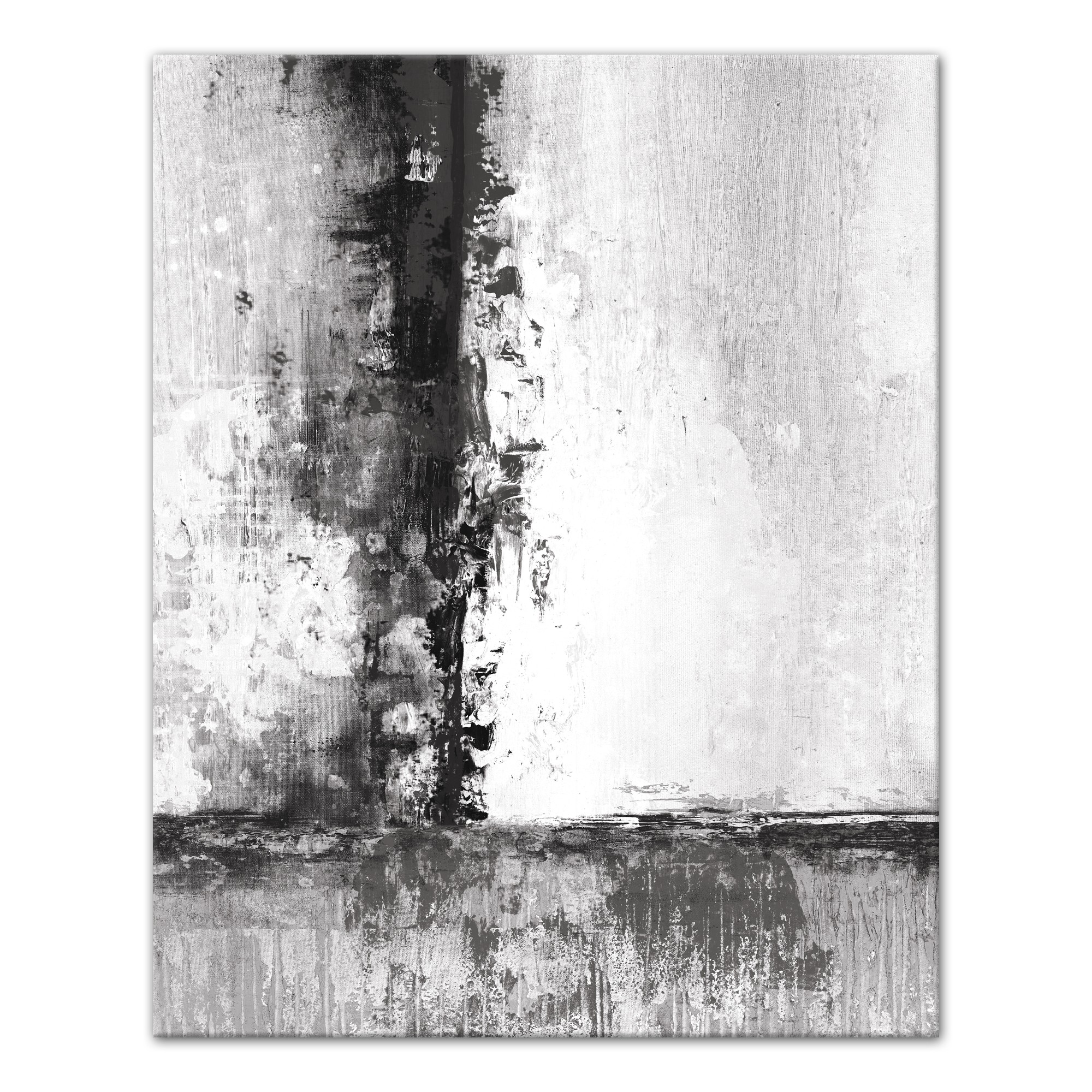 Black and White Textured 24x30 Canvas Wall Art