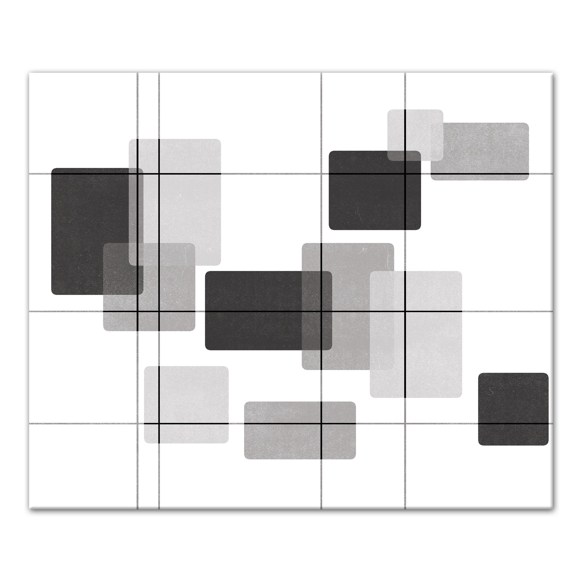 Mid-Mod Black and White Rectangles 20x24 Canvas Wall Art