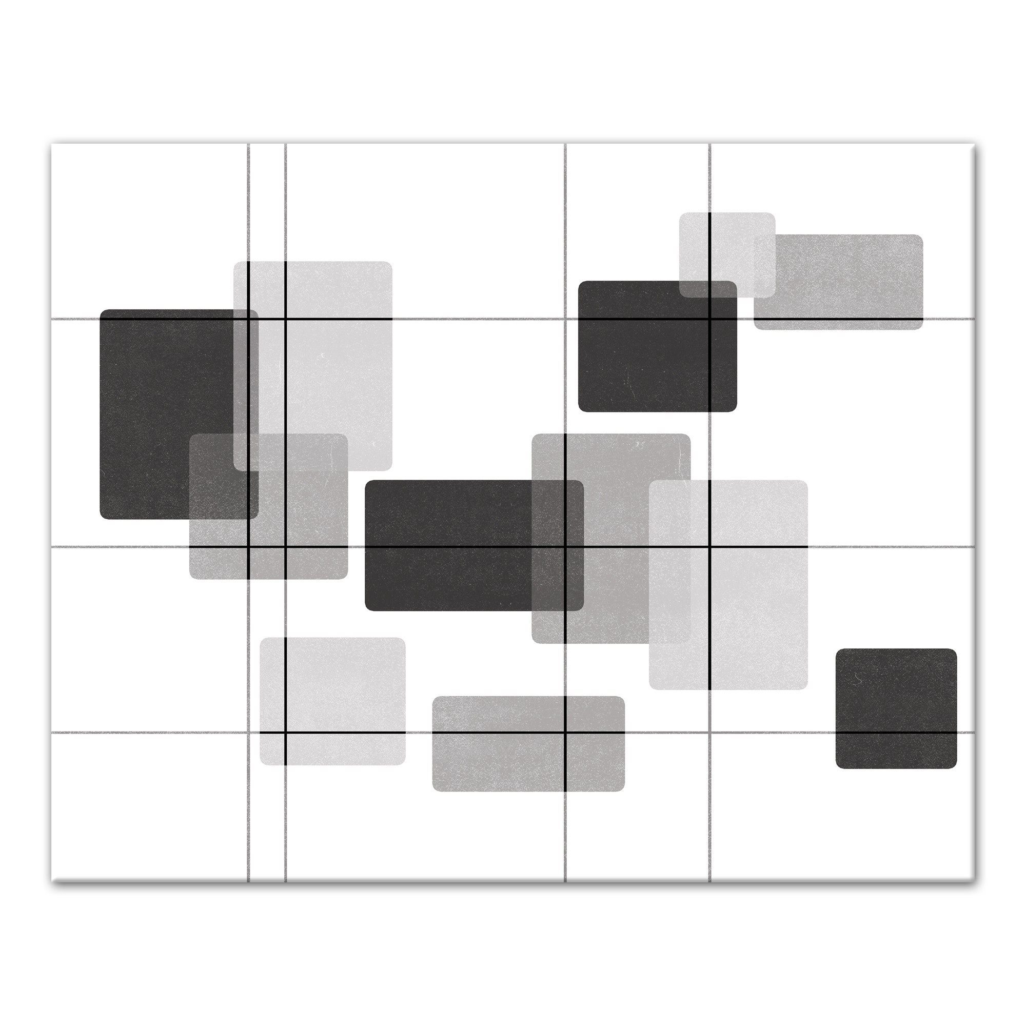 Mid-Mod Black and White Rectangles 24x30 Canvas Wall Art