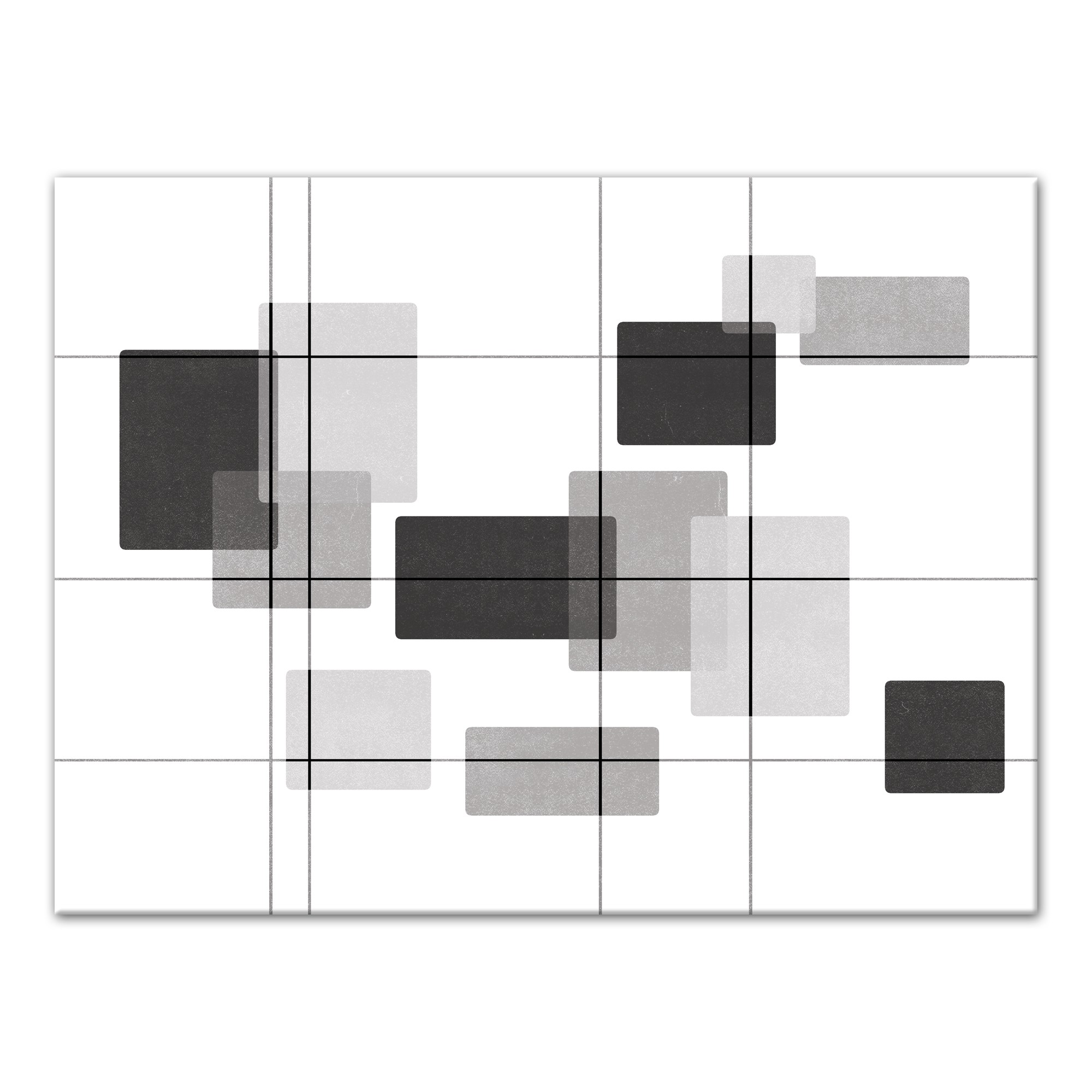 Mid-Mod Black and White Rectangles 30x40 Canvas Wall Art