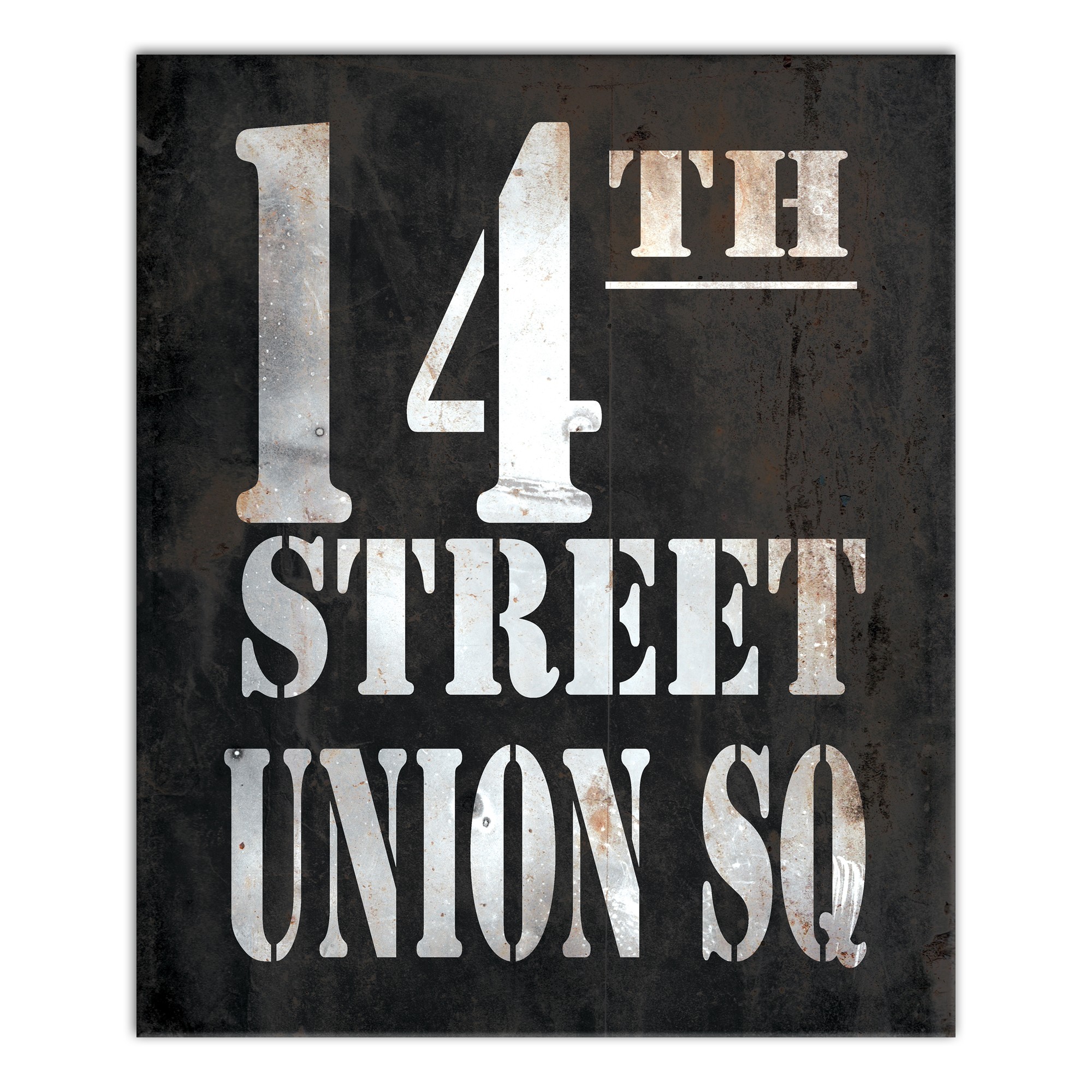 Vintage Sign 14th Street Union Square 20x24 Canvas Wall Art