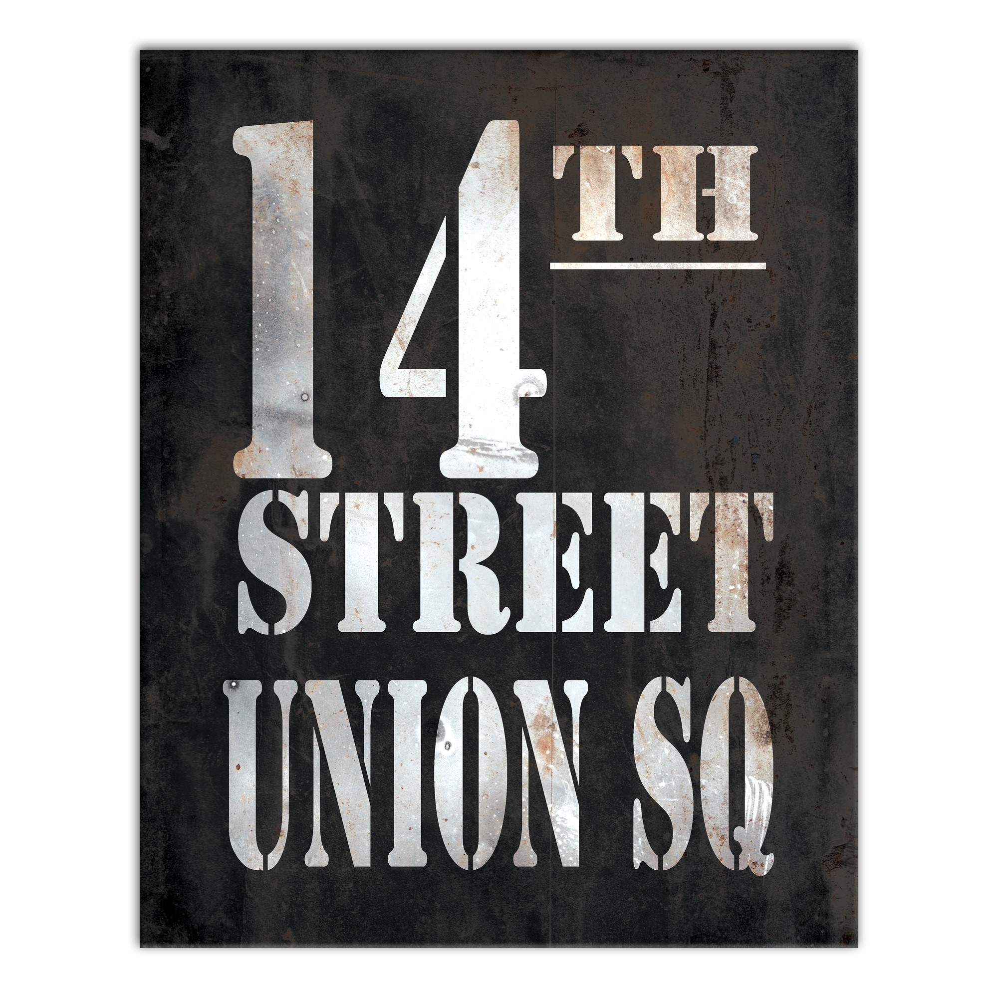 Vintage Sign 14th Street Union Square 24x30 Canvas Wall Art