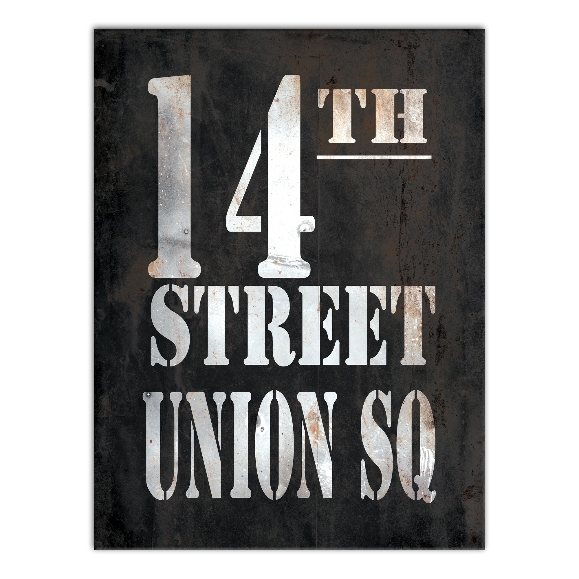 Vintage Sign 14th Street Union Square 30x40 Canvas Wall Art