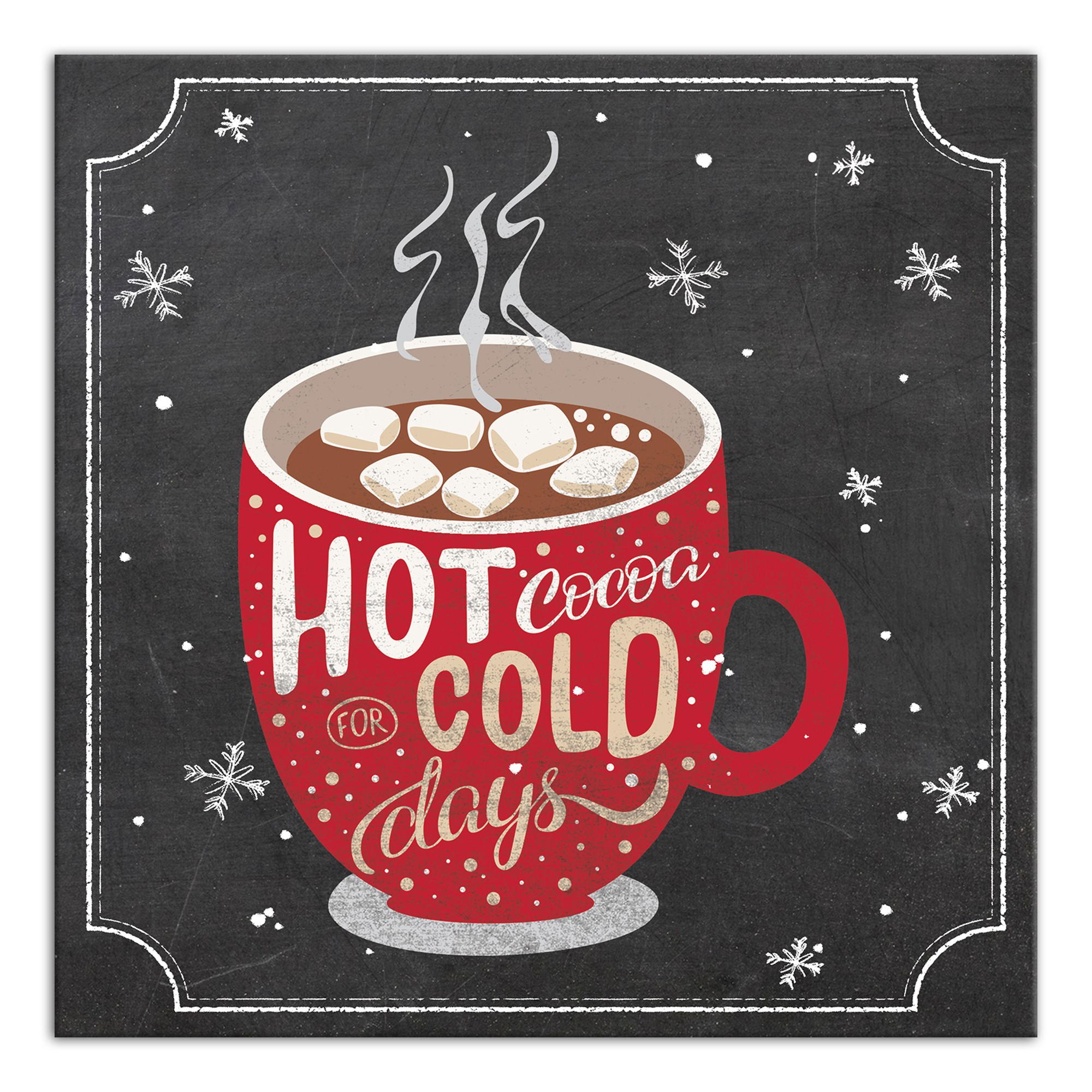 Hot Cocoa Cold Days 12x12 Canvas Wall Art