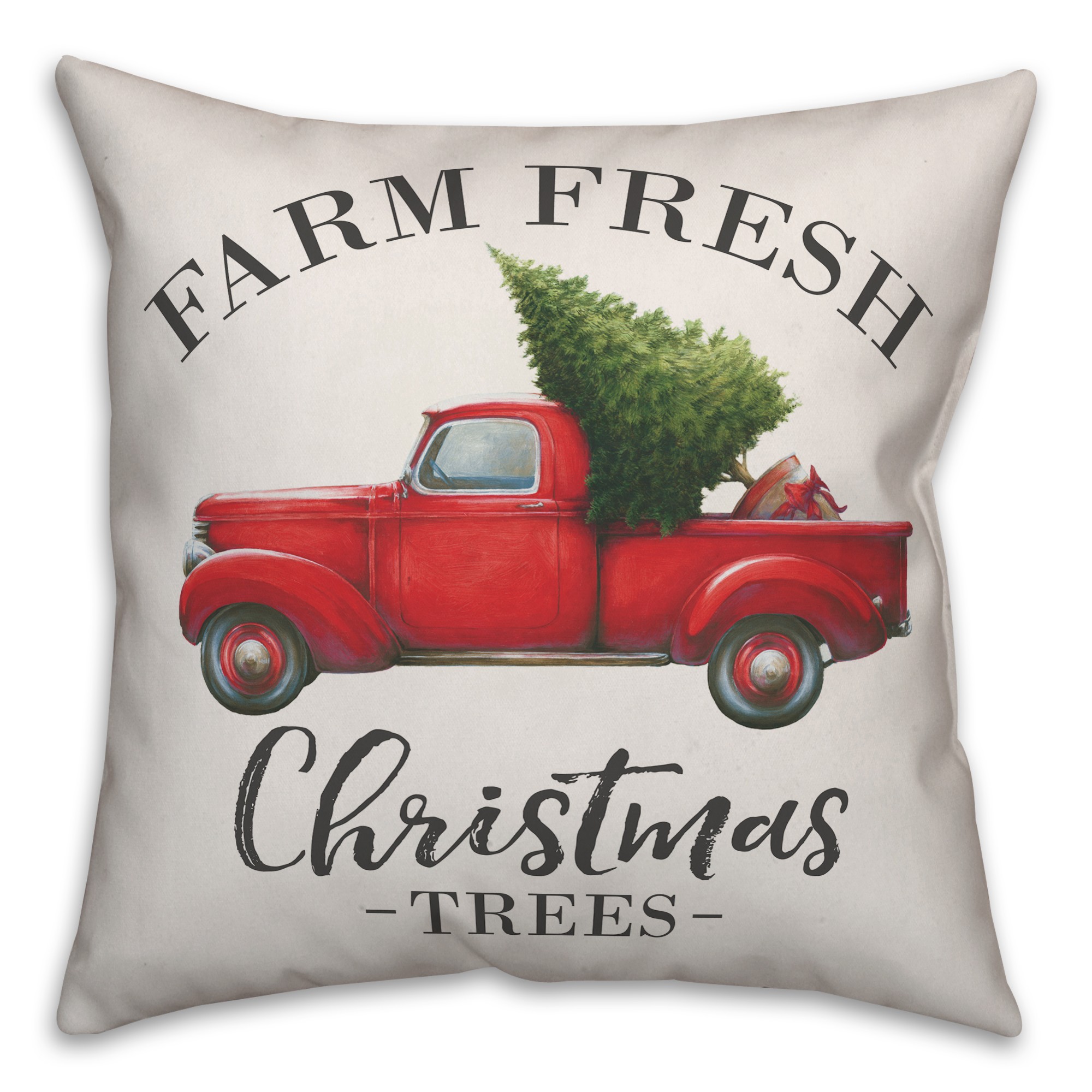Farm Fresh Christmas Trees 18x18 Spun Poly Pillow
