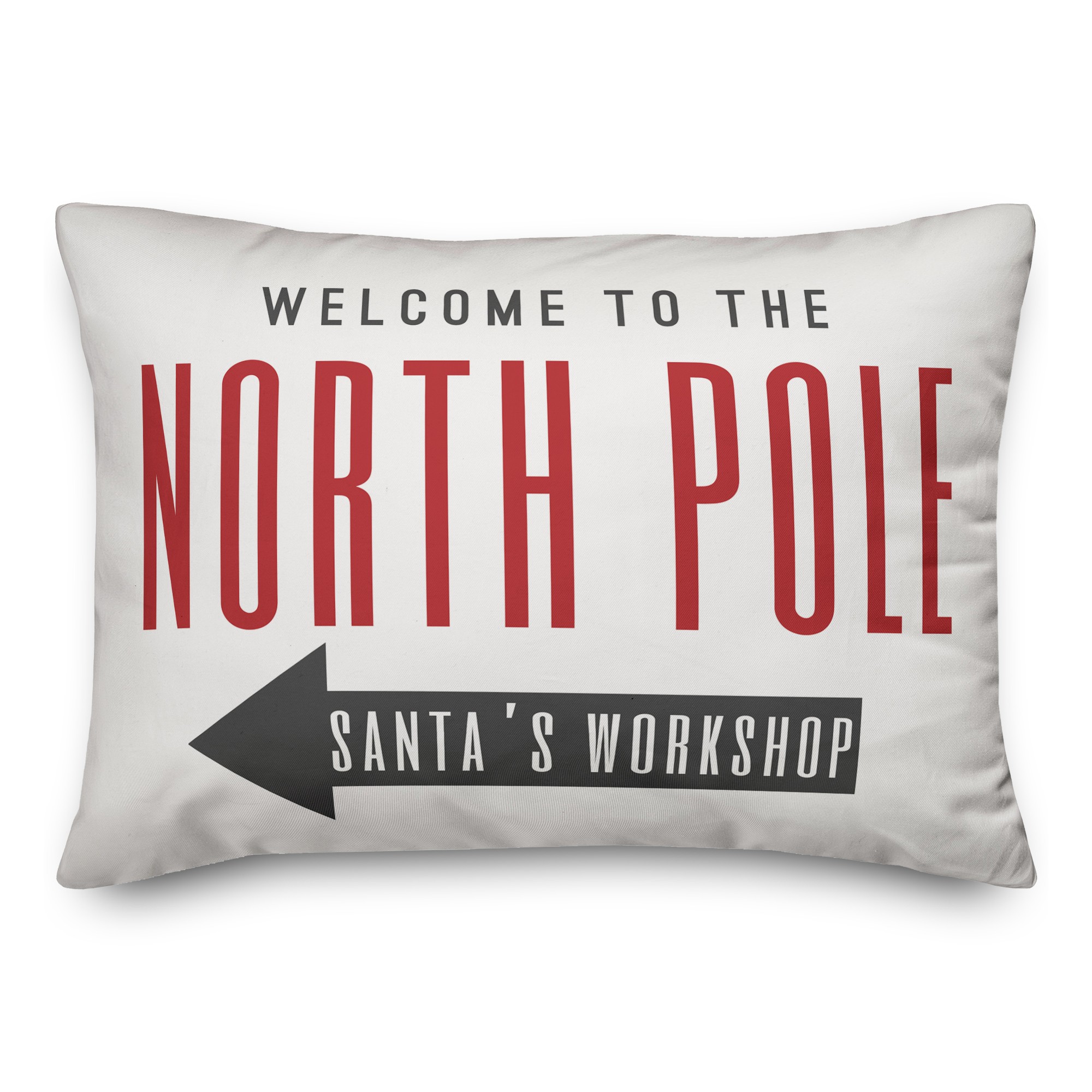 Welcome to the North Pole 14x20 Spun Poly Pillow