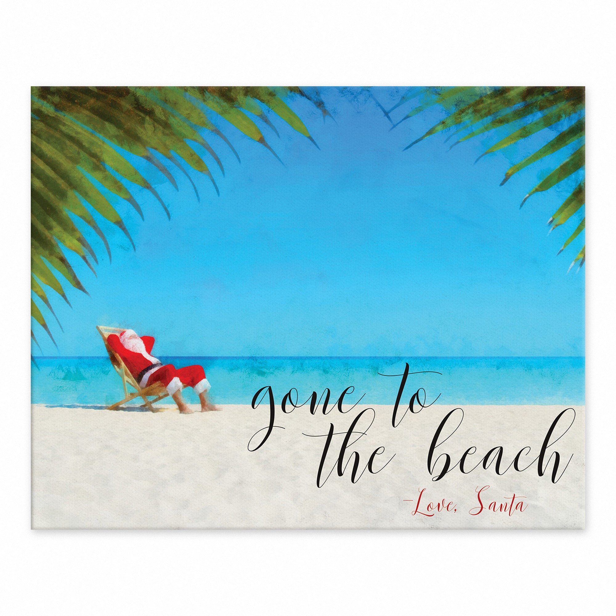 Santa has Gone to the Beach 8x10 Tabletop Canvas