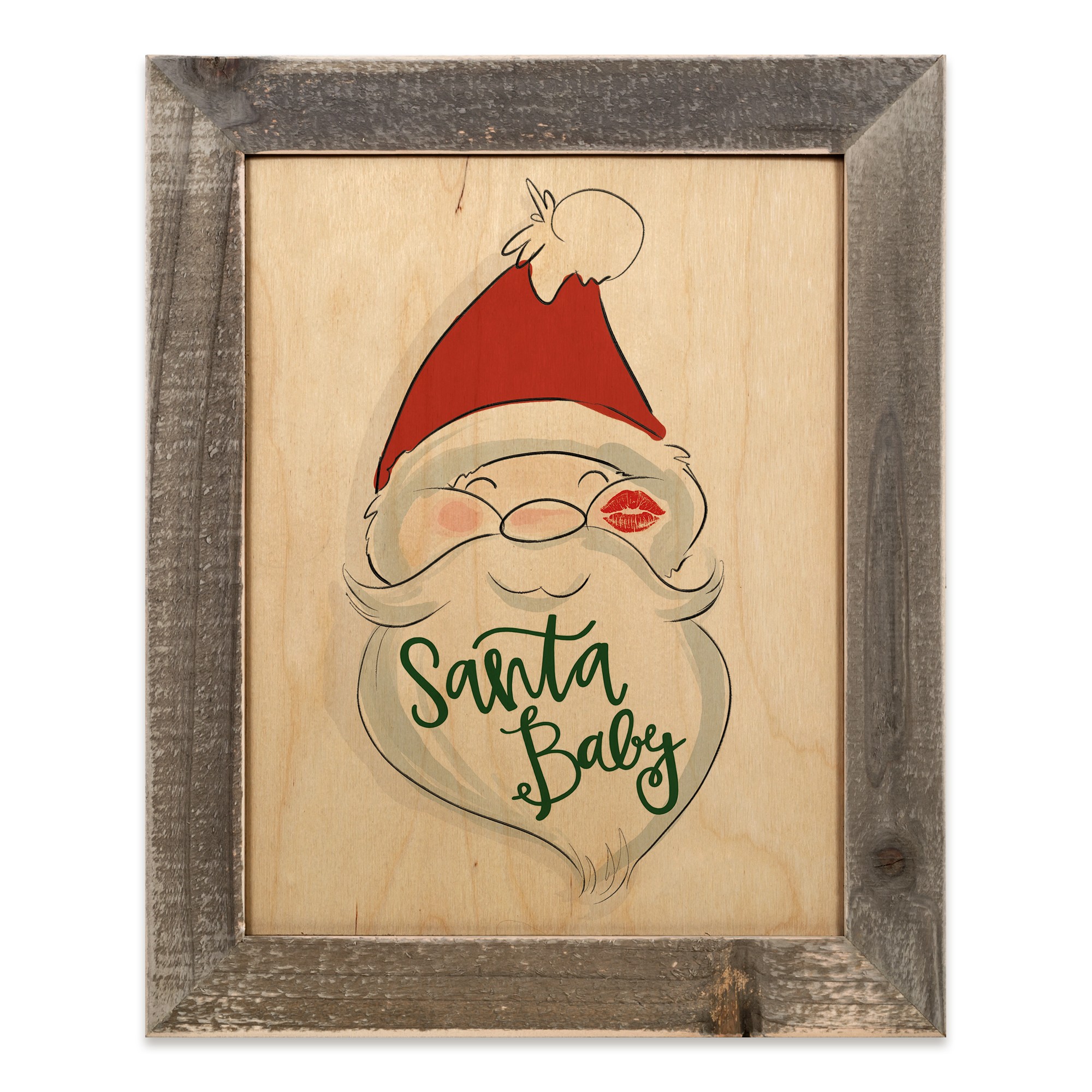 Santa Baby 14x11 Framed Pallet Wood Art