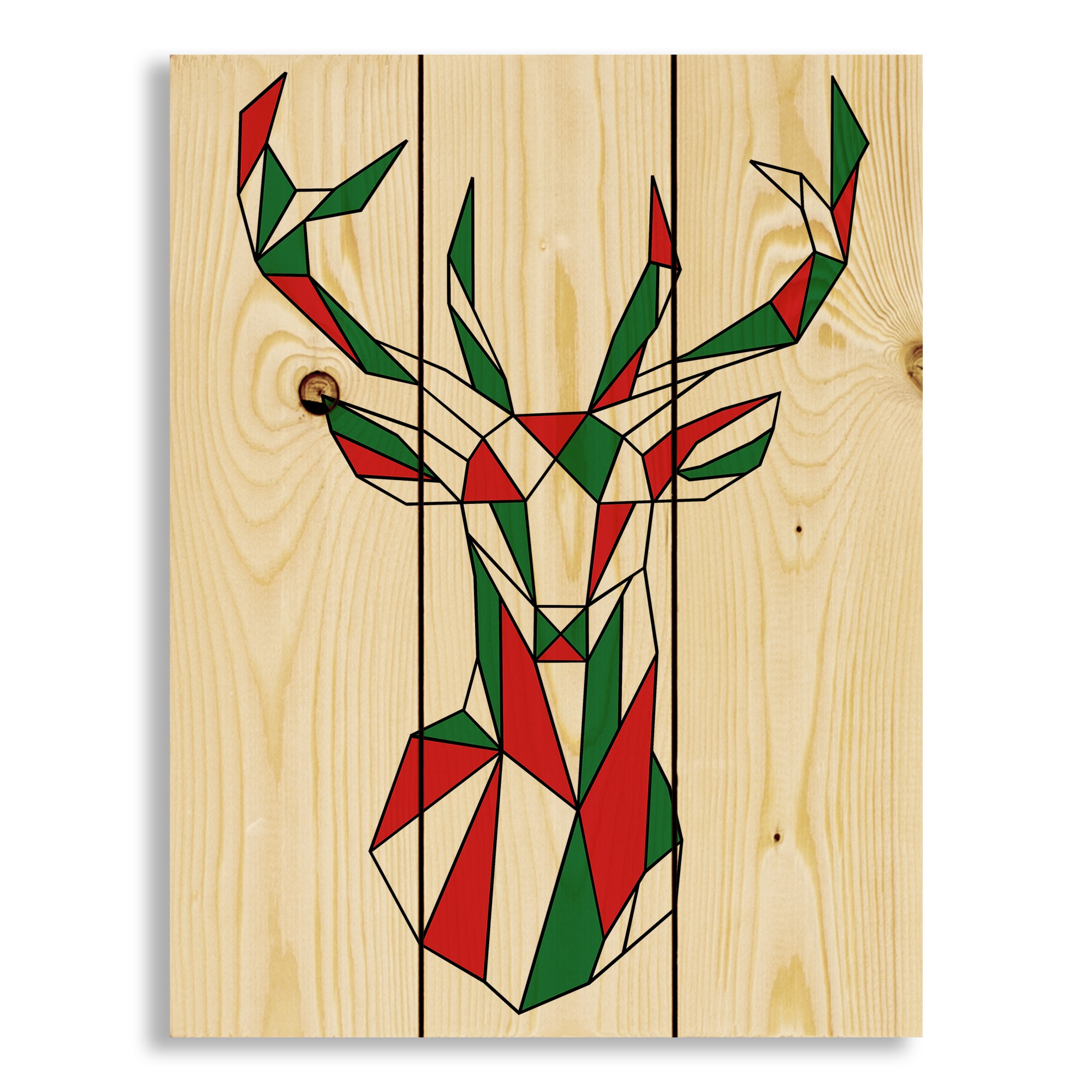 Geo Reindeer 10.5x14 Pallet Wood Art