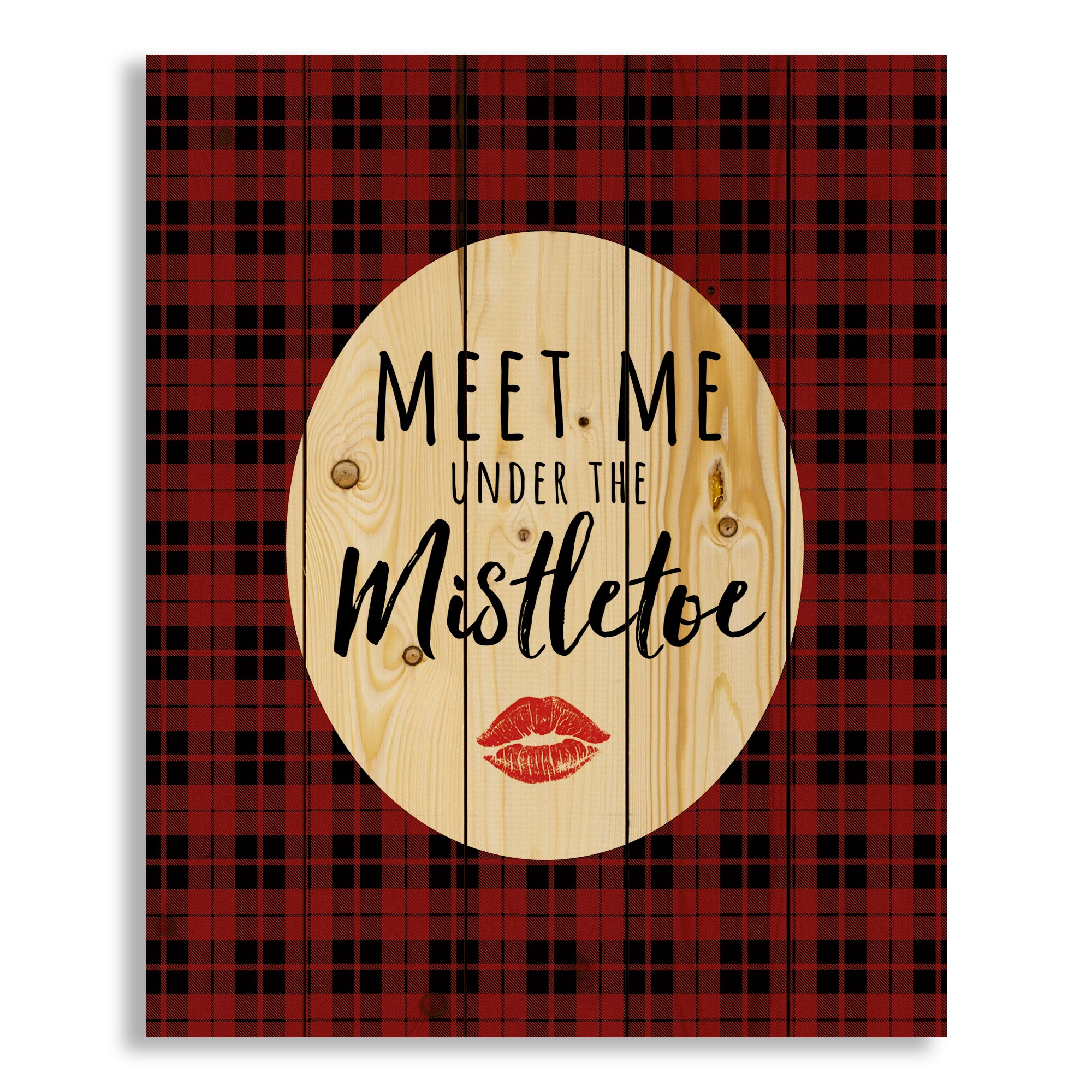 Meet Me Under the Mistletoe 18x22 Pallet Wood Art