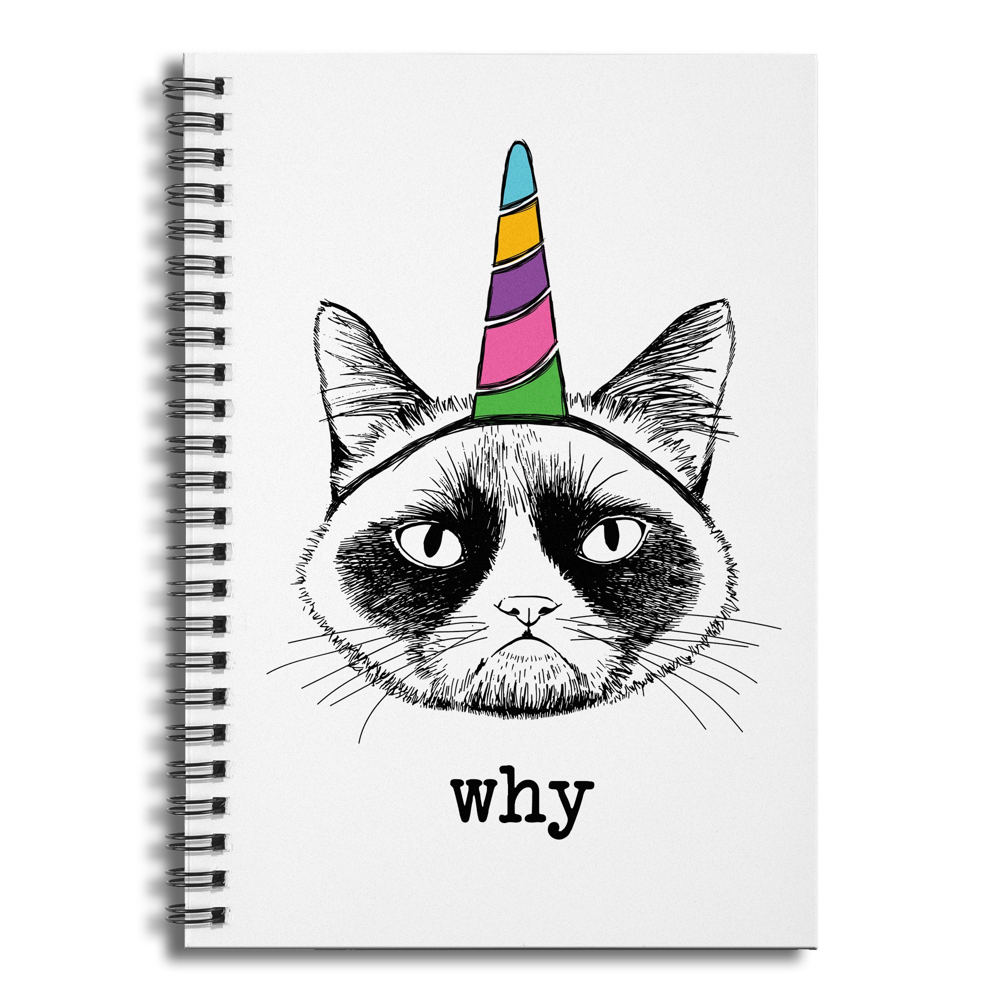Grumpy Kittycorn 6x8 Ruled Spiral Notebook