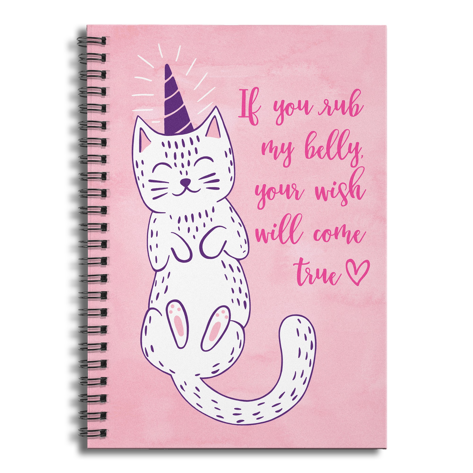 Rub My Belly and Your Wish Will Come True 6x8 Ruled Spiral Notebook