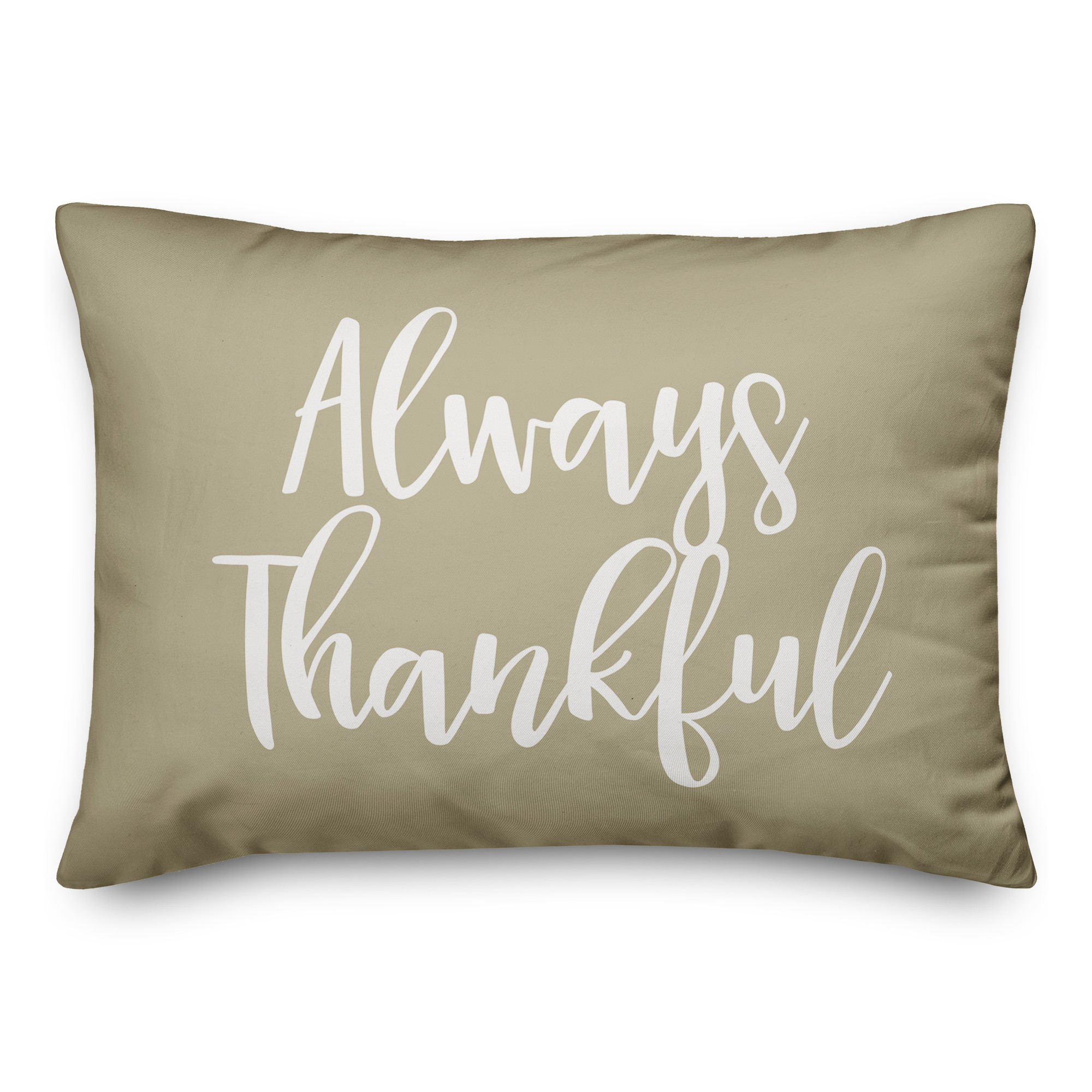Always Thankful in Beige 14x20 Spun Poly Pillow
